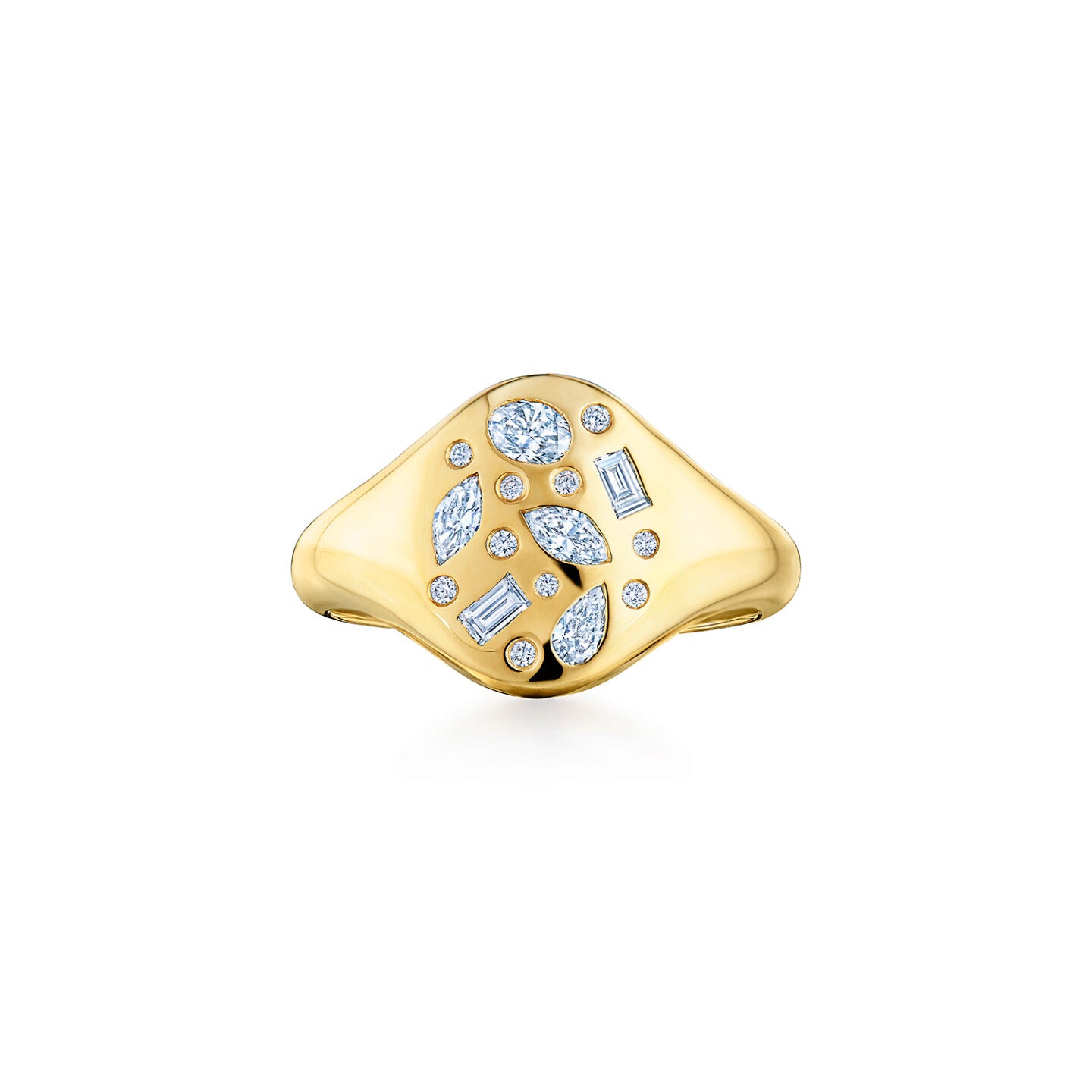 Small Signet Ring with Diamonds