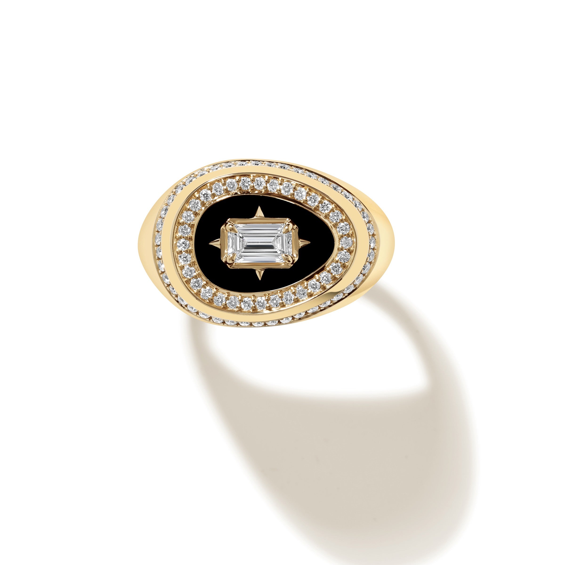 Cosmic Egg Jet Black Signet Ring