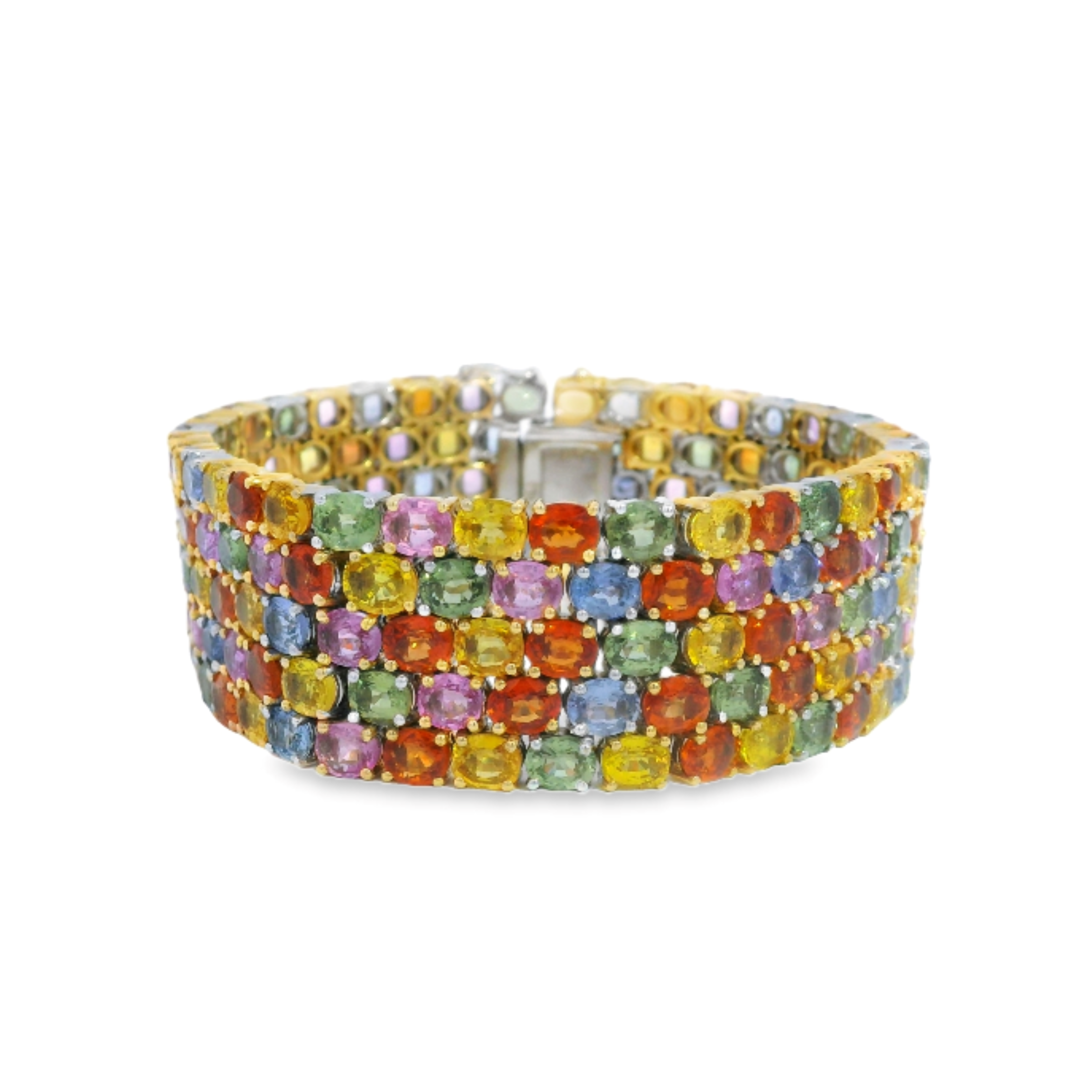 Vintage Two-Tone Gold "Tutti Frutti" Sapphire Bracelet