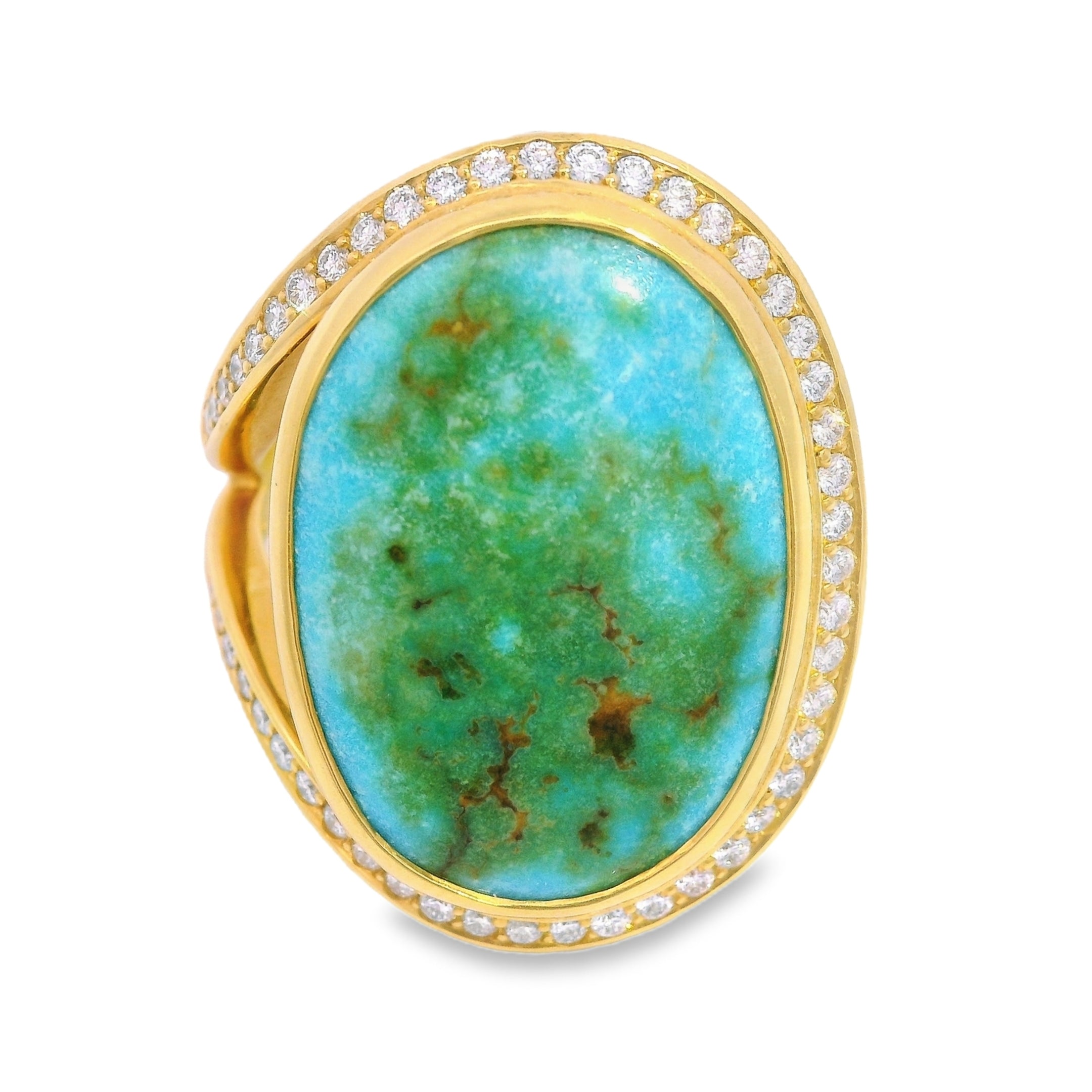 Oval Sonoran Turquoise Split Shank Ring