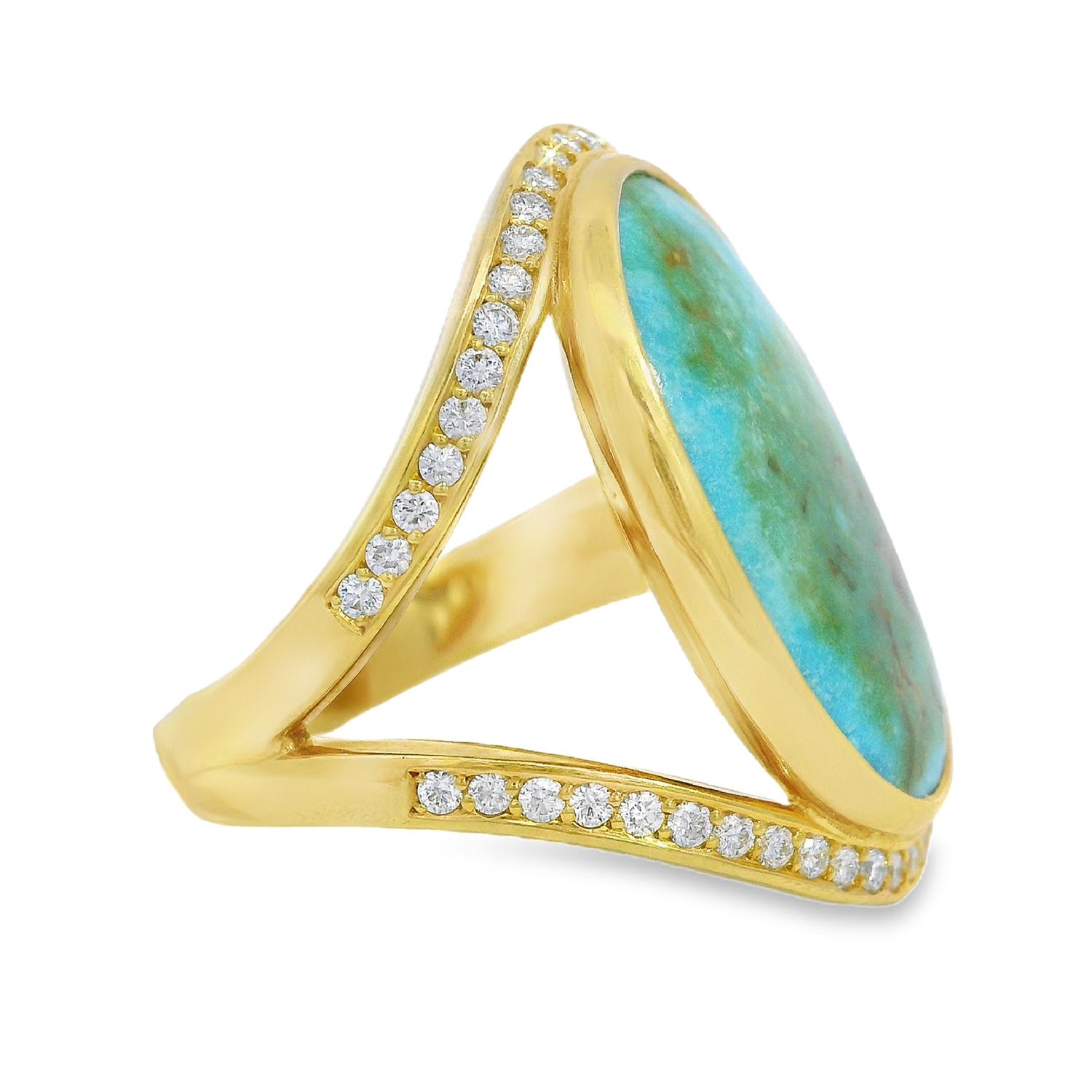 Oval Sonoran Turquoise Split Shank Ring