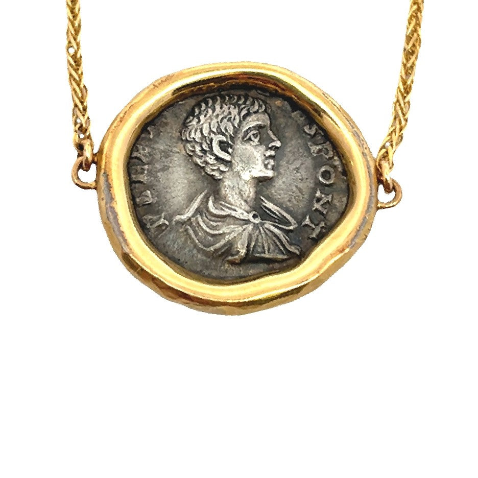 Gold Authentic Victory Coin Hammered Bracelet