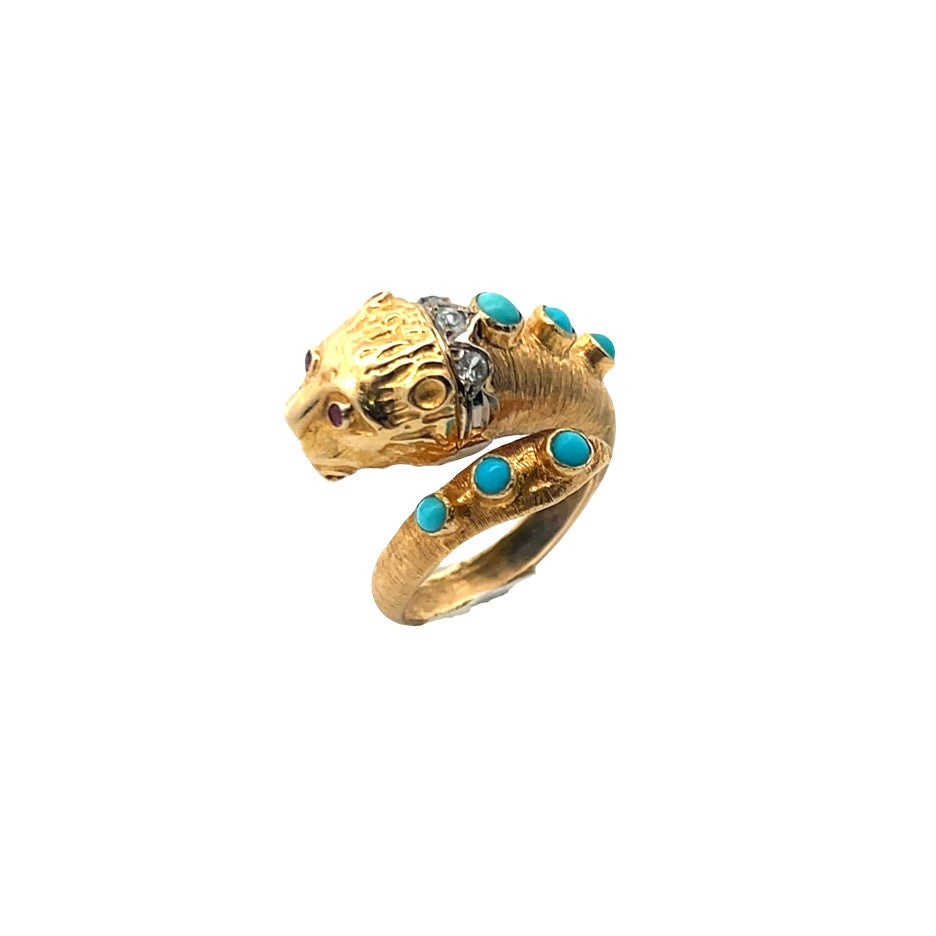 Vintage Lion Wrap Ring
