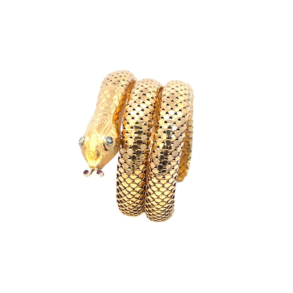 Vintage Coiled Serpent Bracelet