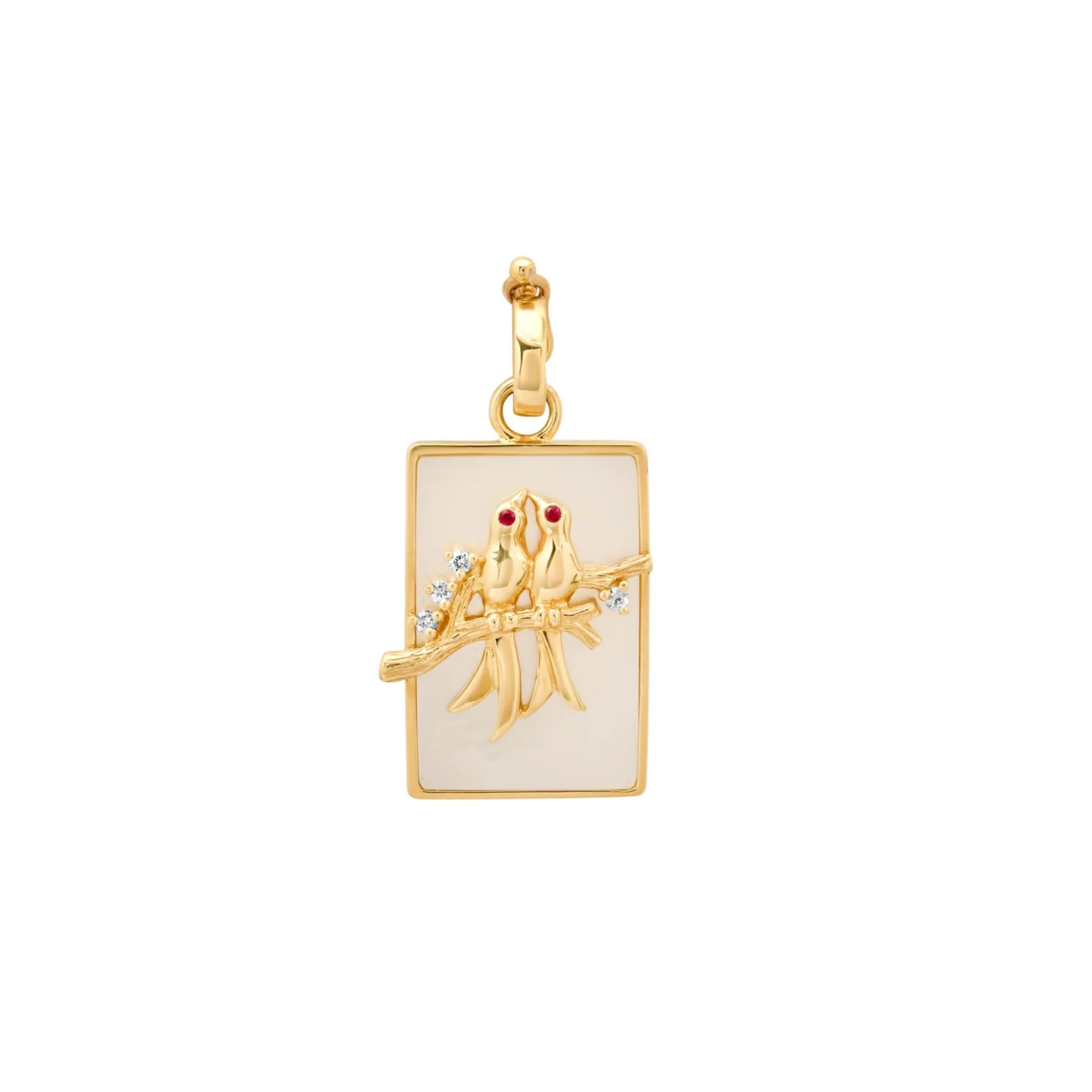Small Mother of Pearl Lovebirds Pendant