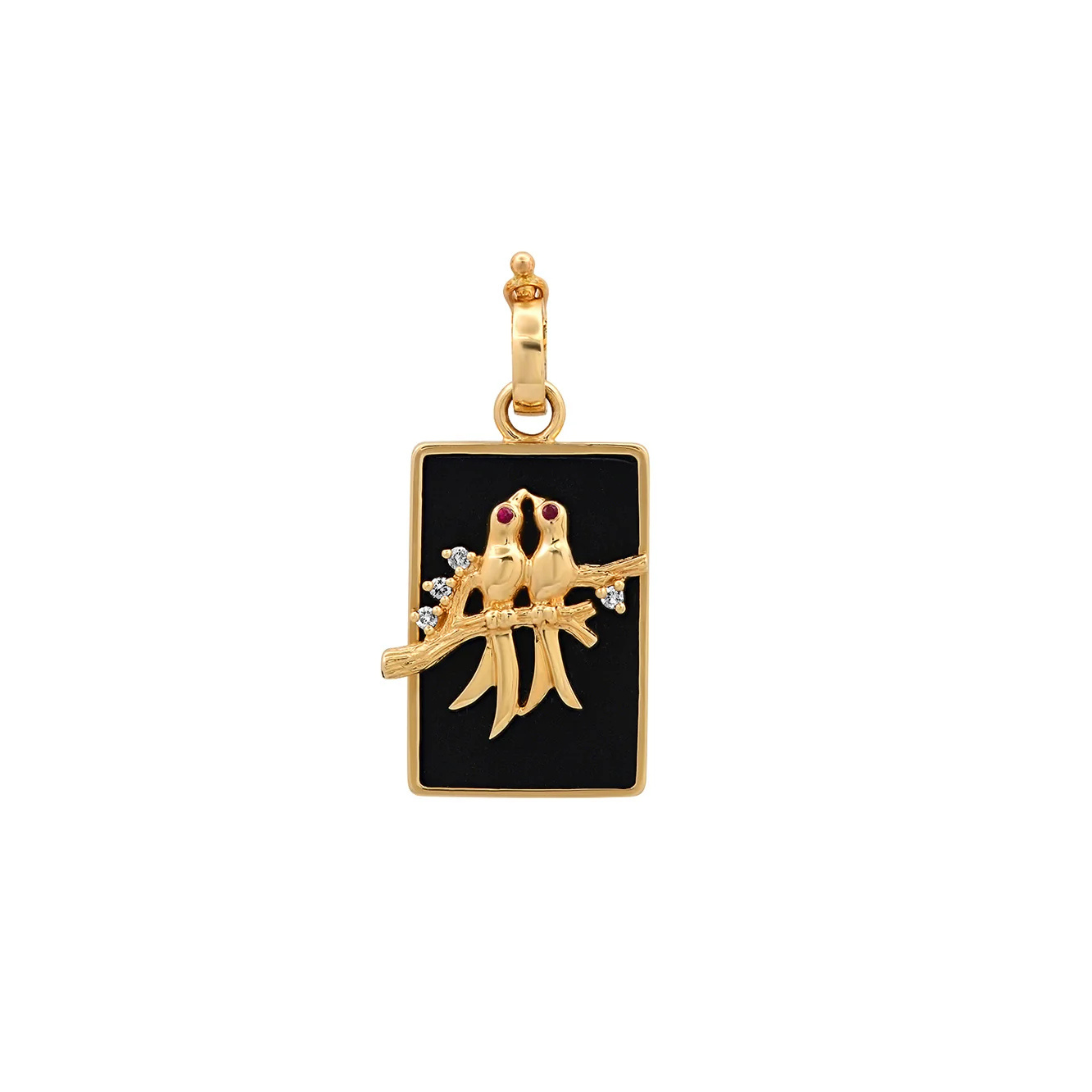 Small Onyx Lovebirds Pendant