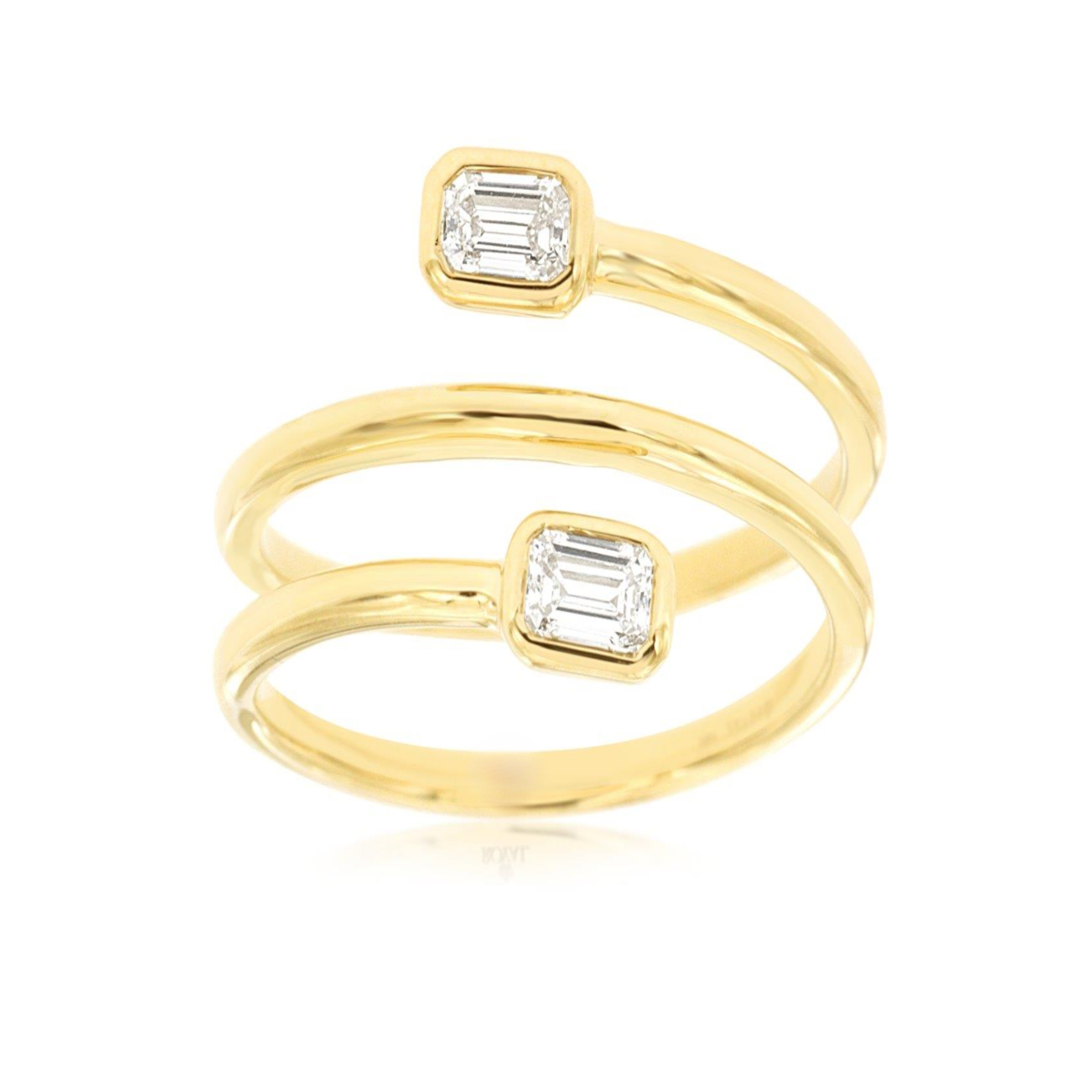 Bezel Set Baguette Diamond Bypass Ring