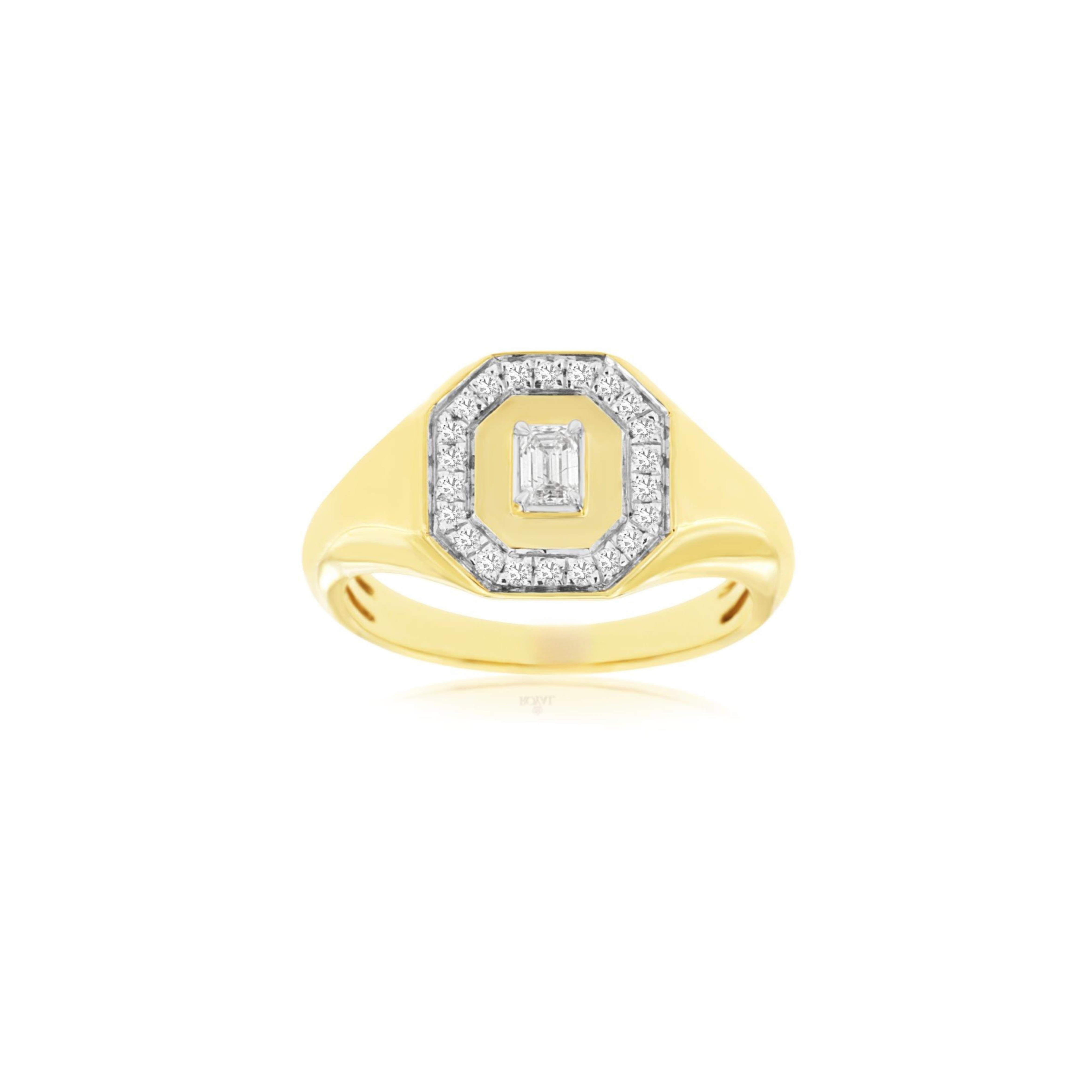 Baguette Diamond Geometric Ring