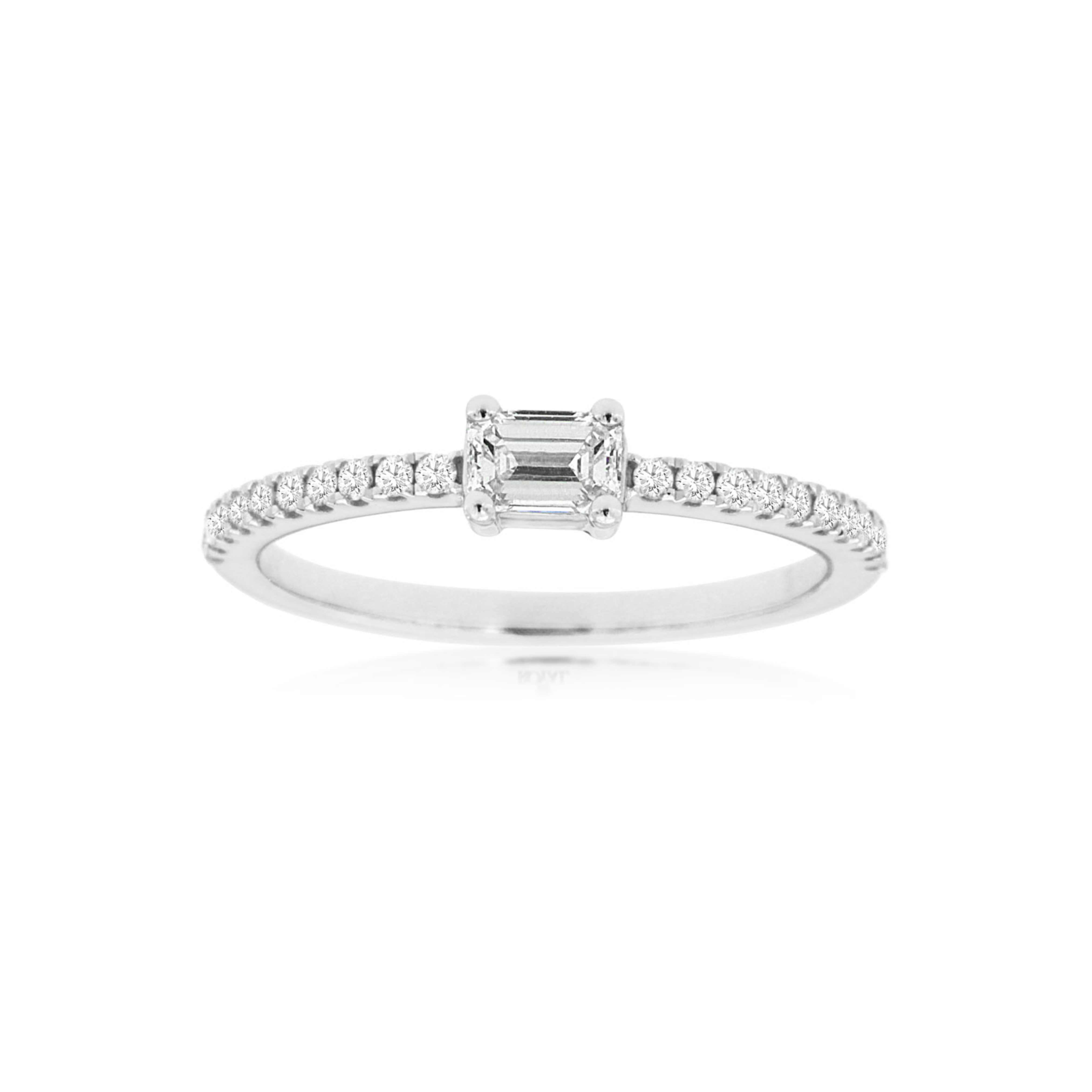 Emerald Cut Solitaire Diamond Ring