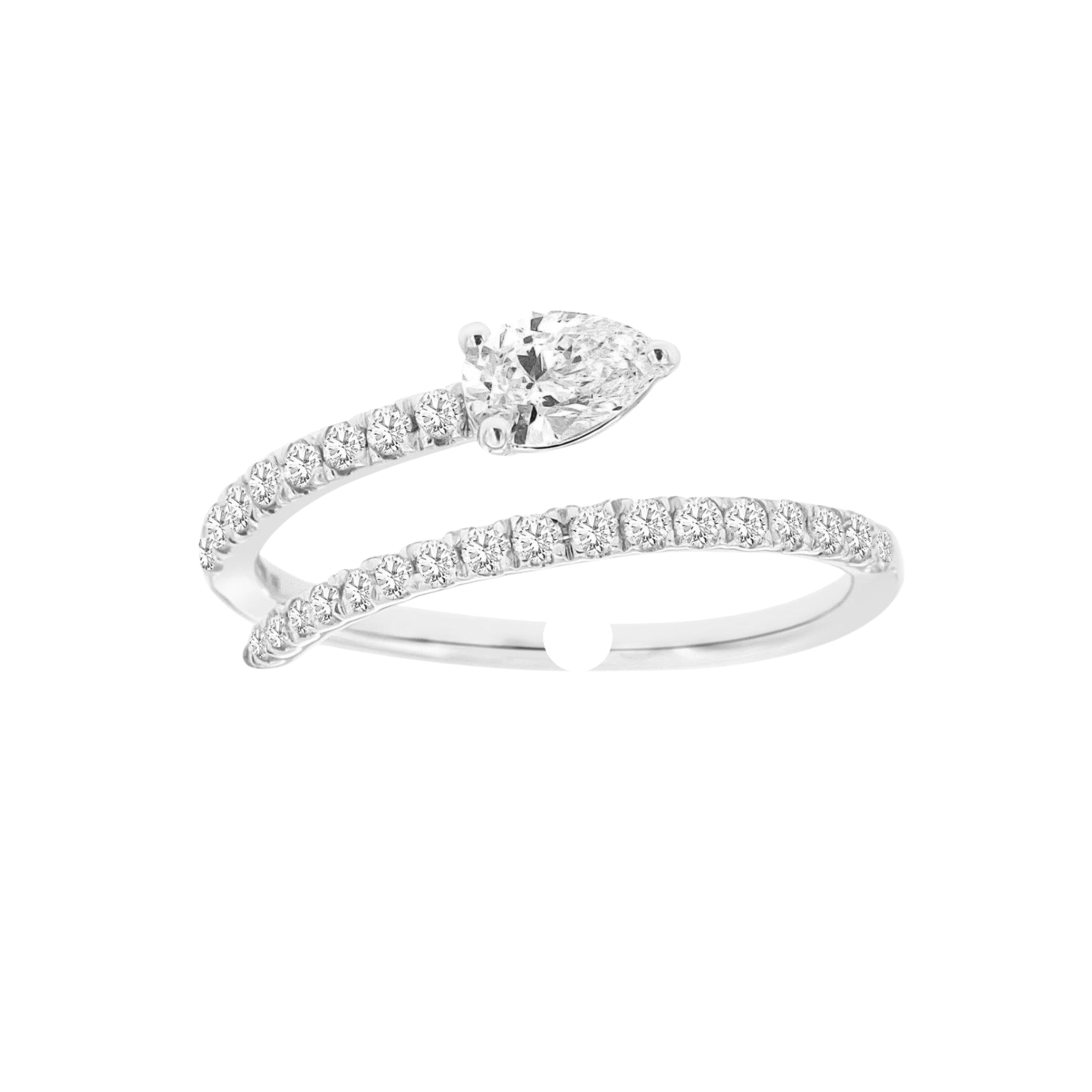 Pear Diamond Bypass Ring