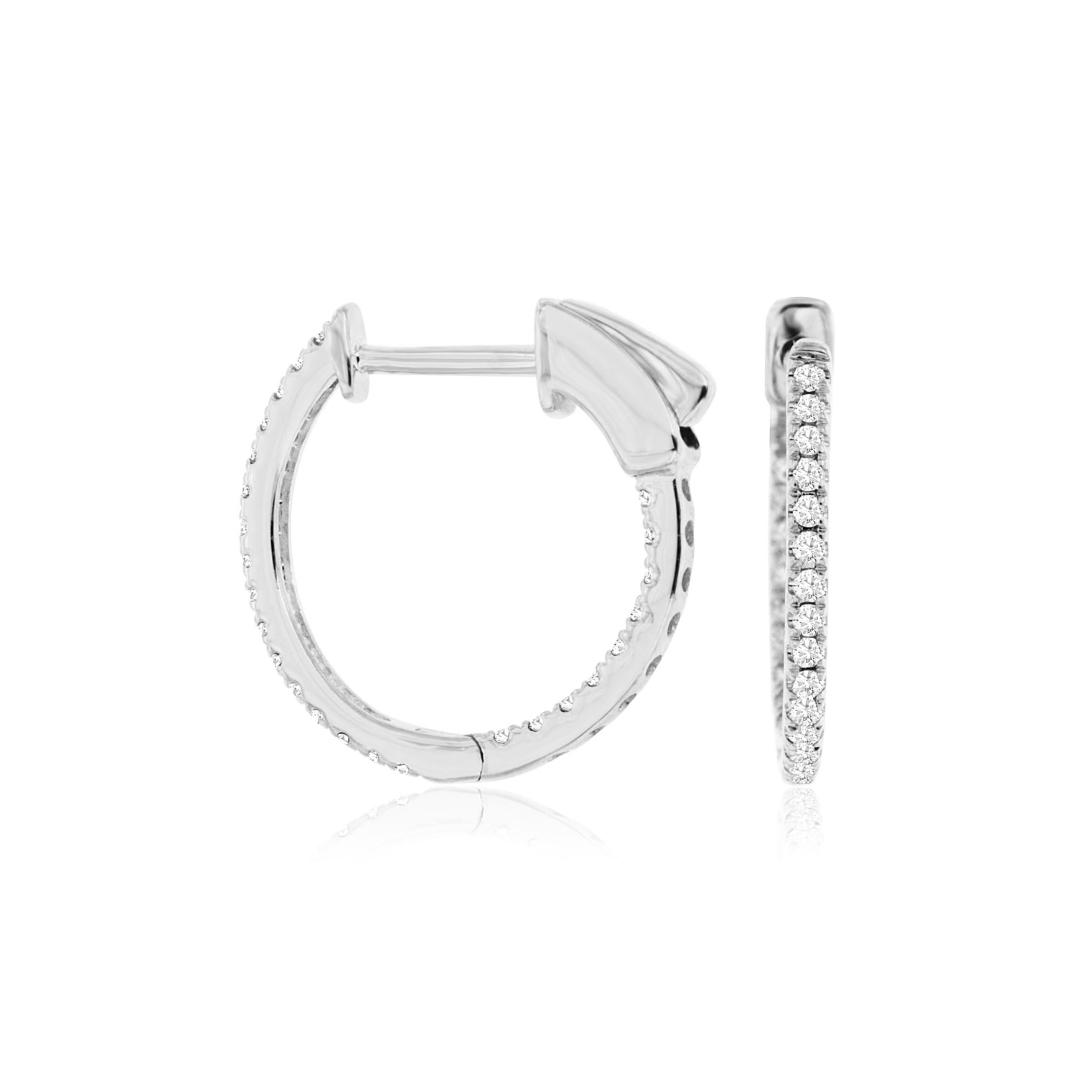 Round Diamond Hoop Earrings