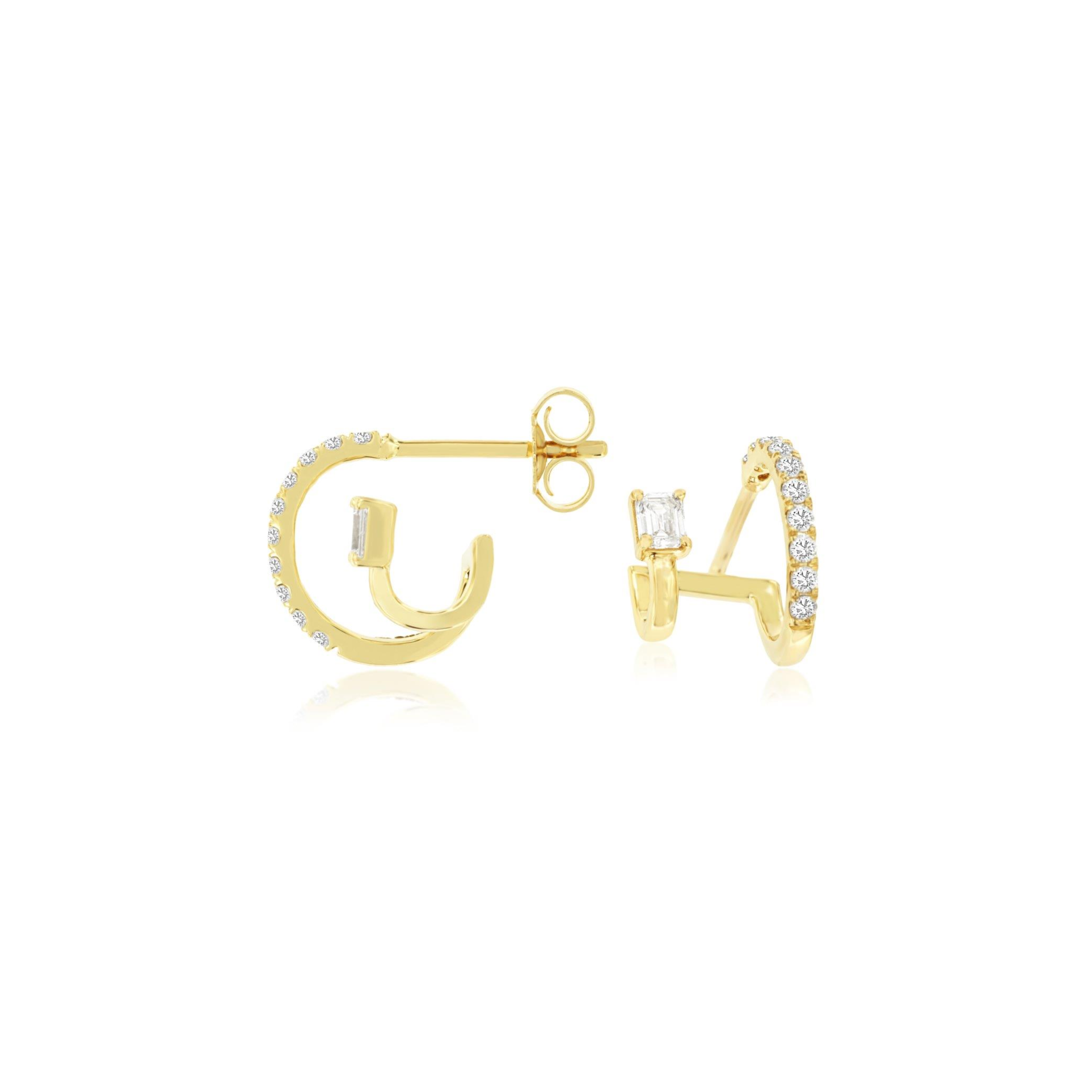 Pavé & Baguette Diamond Mini Ear Climbers