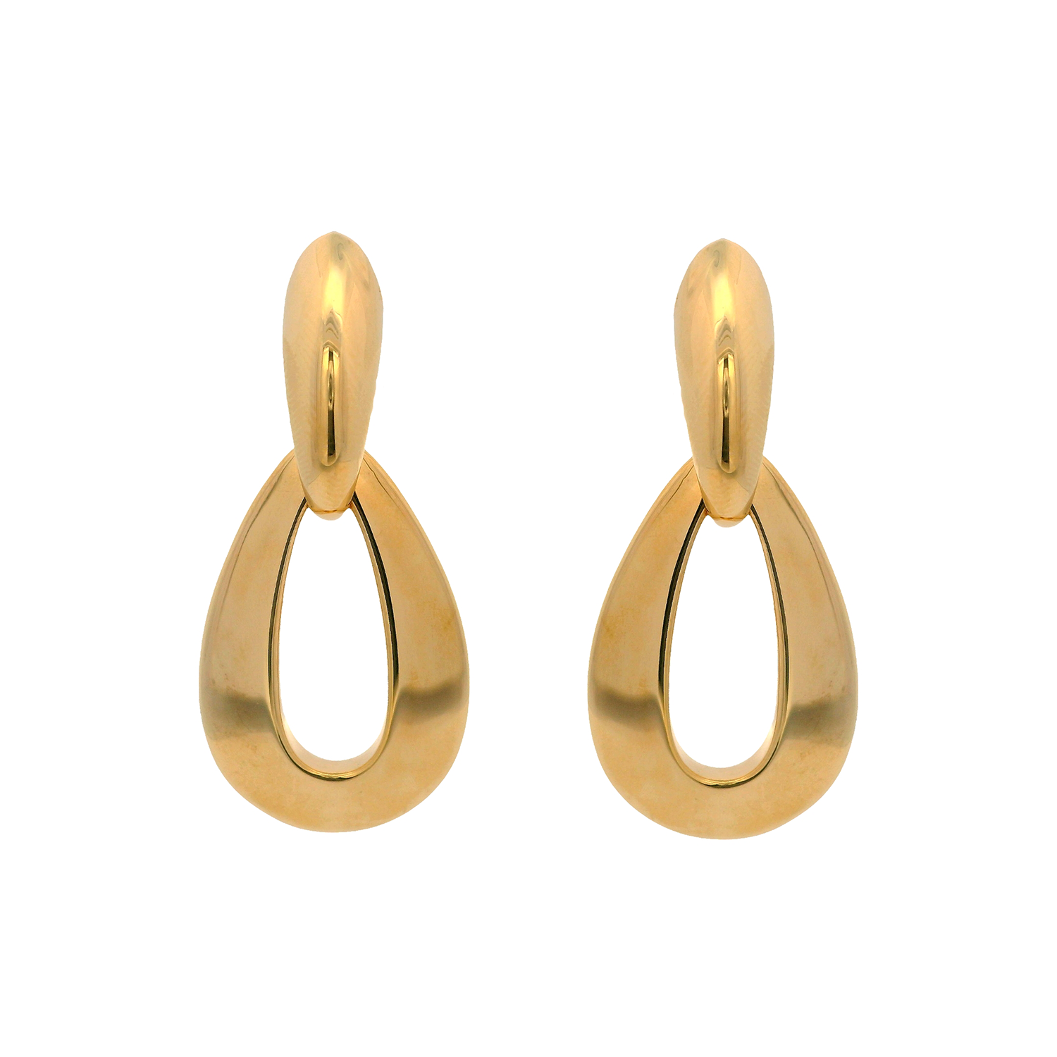 Double-Drop Flat Link Hoop Earrings
