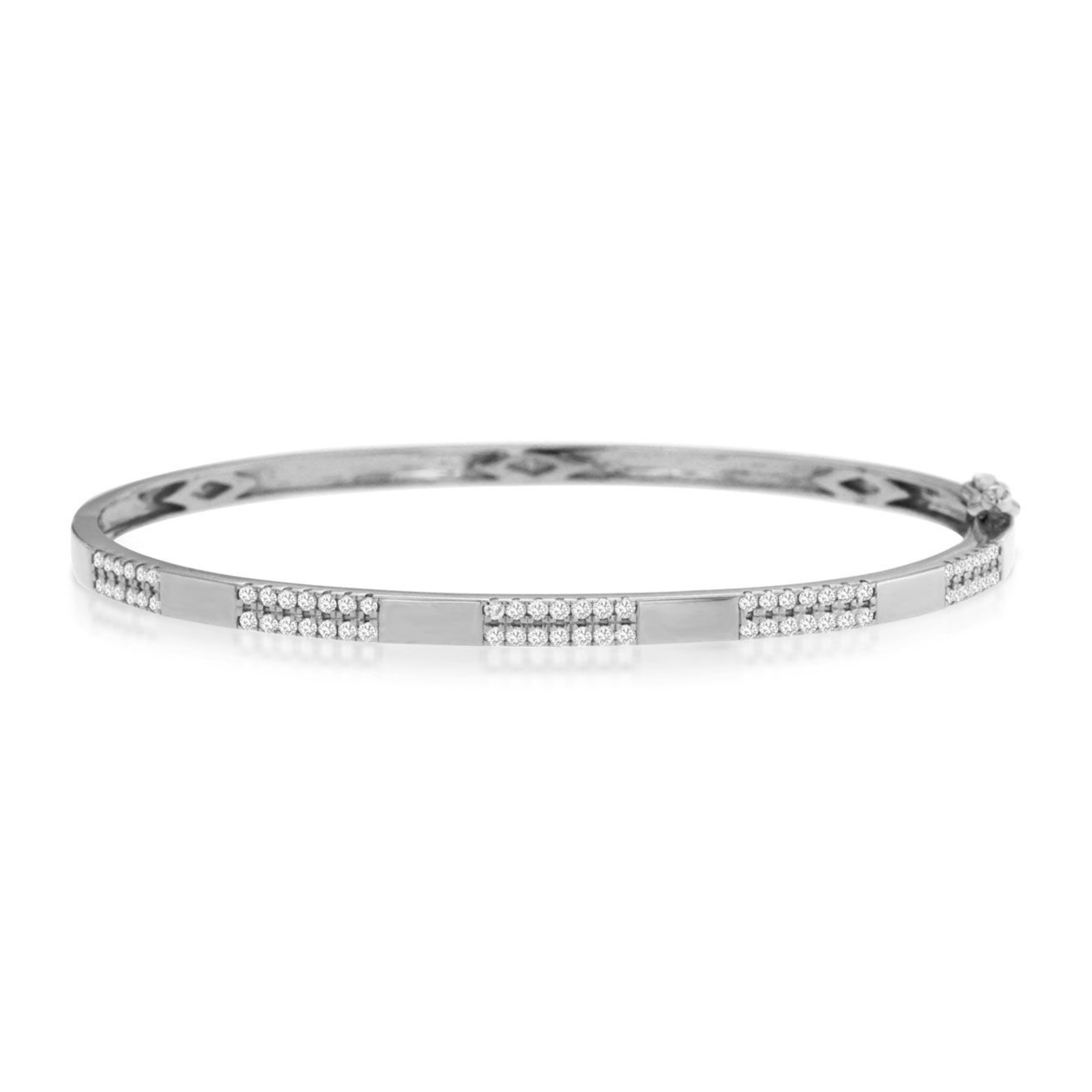 Bangle with Double Row Diamond Stations
