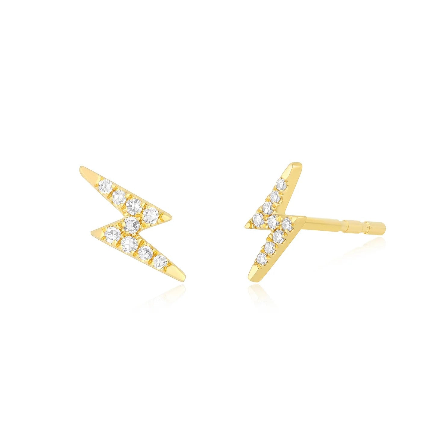 Diamond Mini Lightning Bolt Stud Earrings