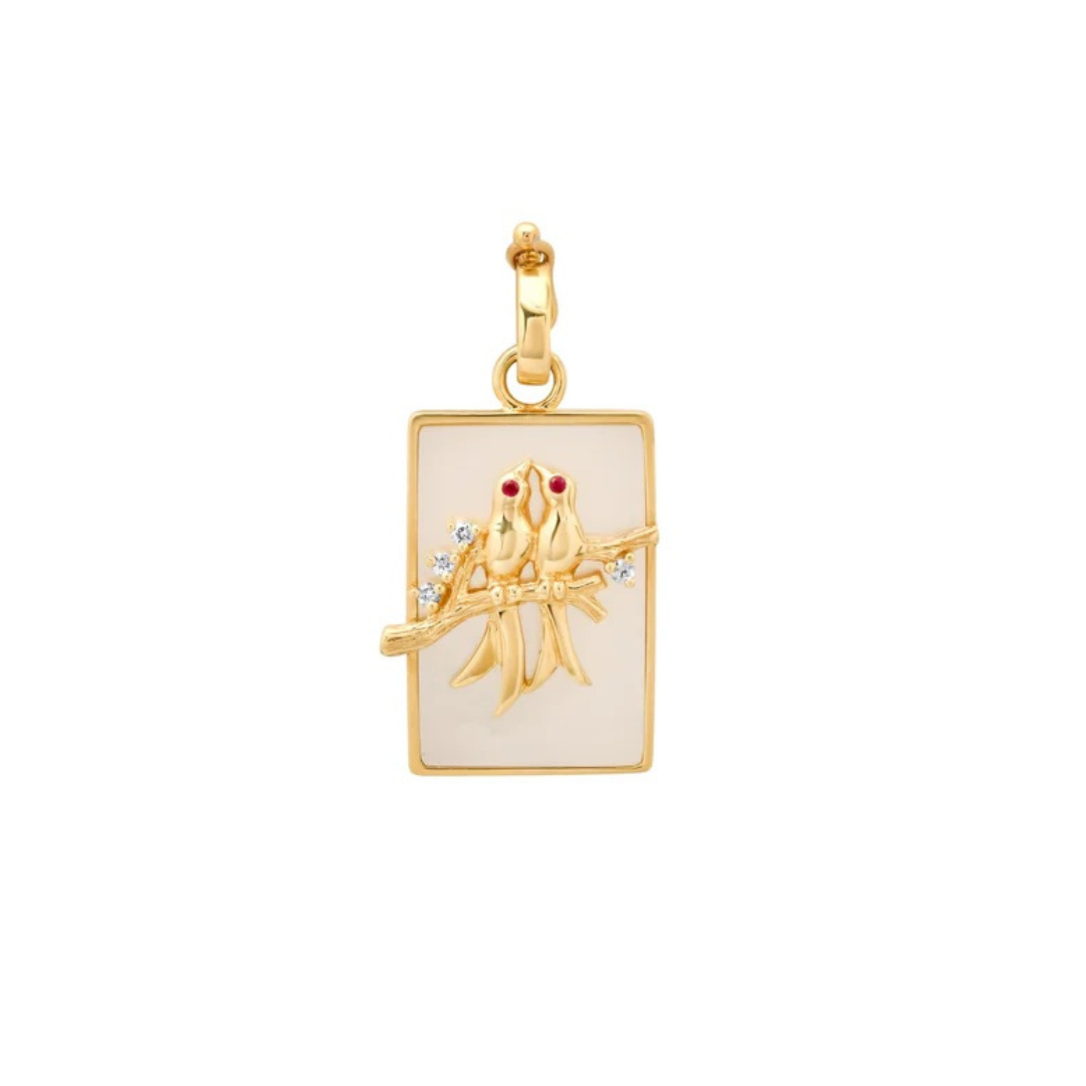 Mother of Pearl Lovebirds Pendant