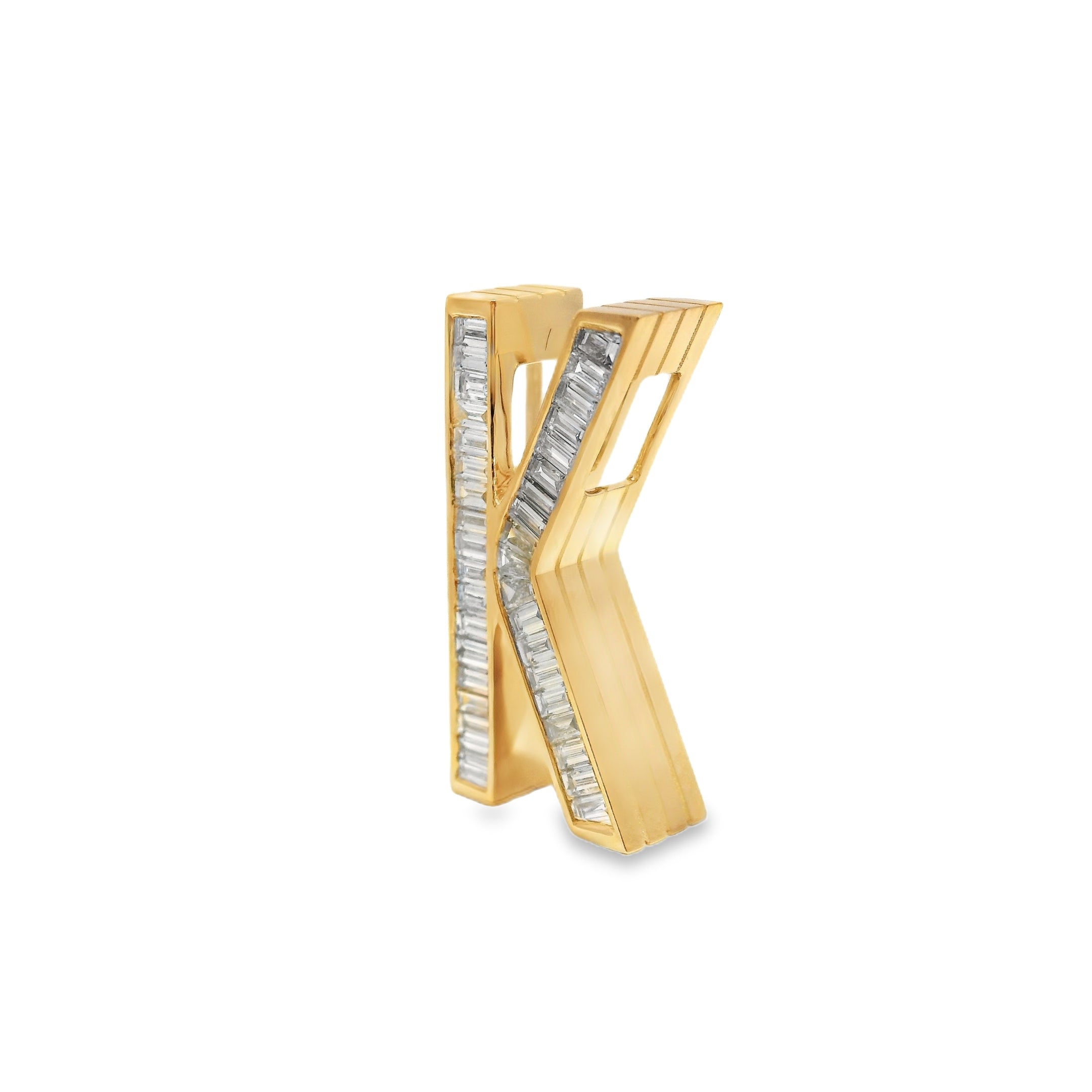 Grandsize Diamond-Encrusted "K" Initial Slide-On Pendant