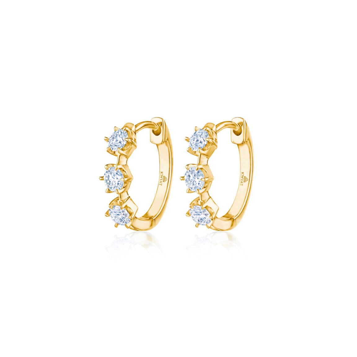 Huggie Hoop Earrings with Diamonds