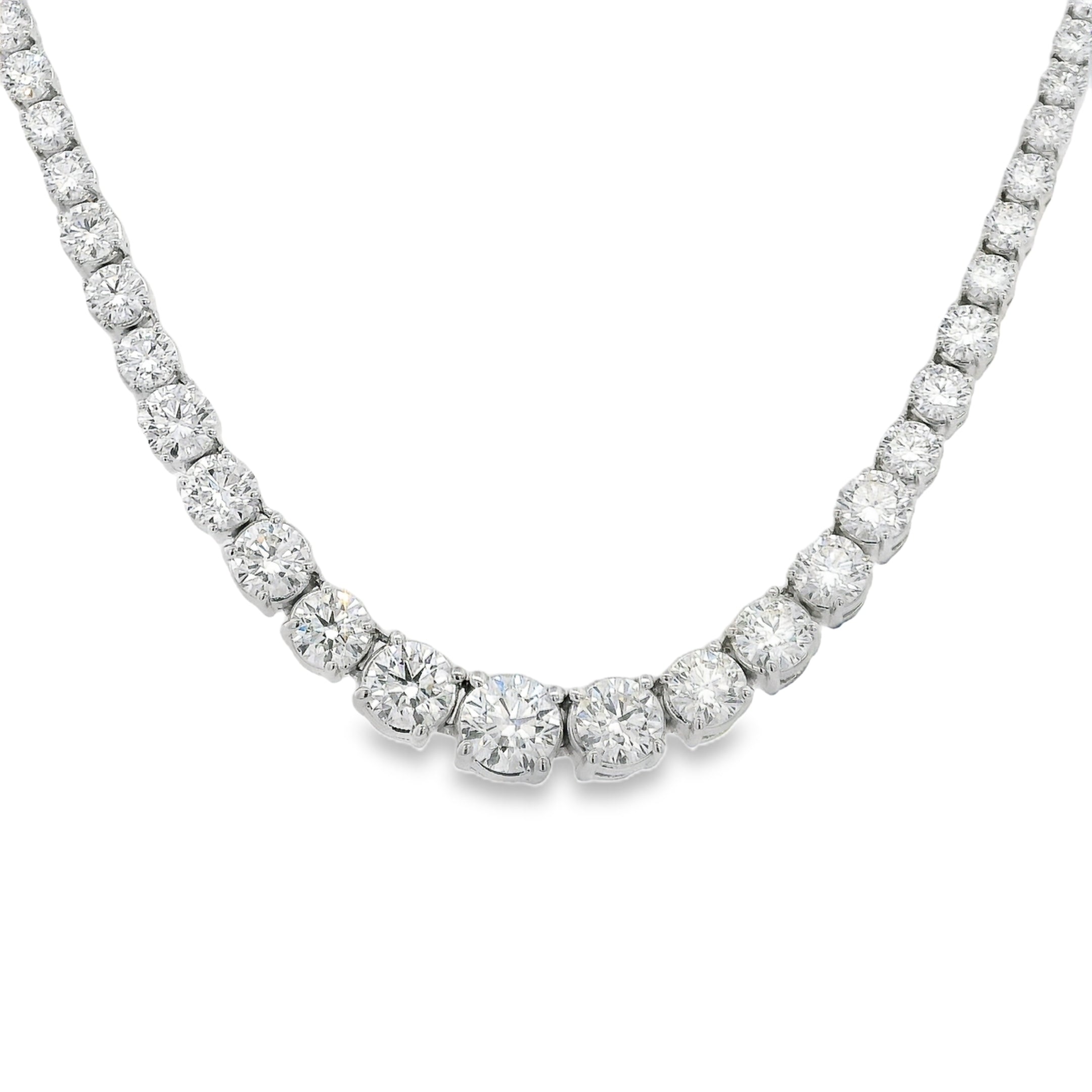 15.64ctw Graduated Diamond Rivière Necklace