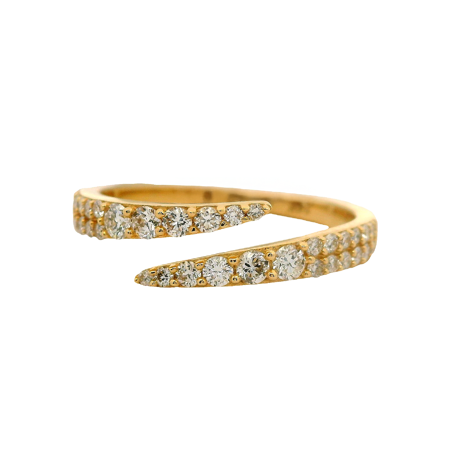 Graduated Pavé Diamond Bypass Ring