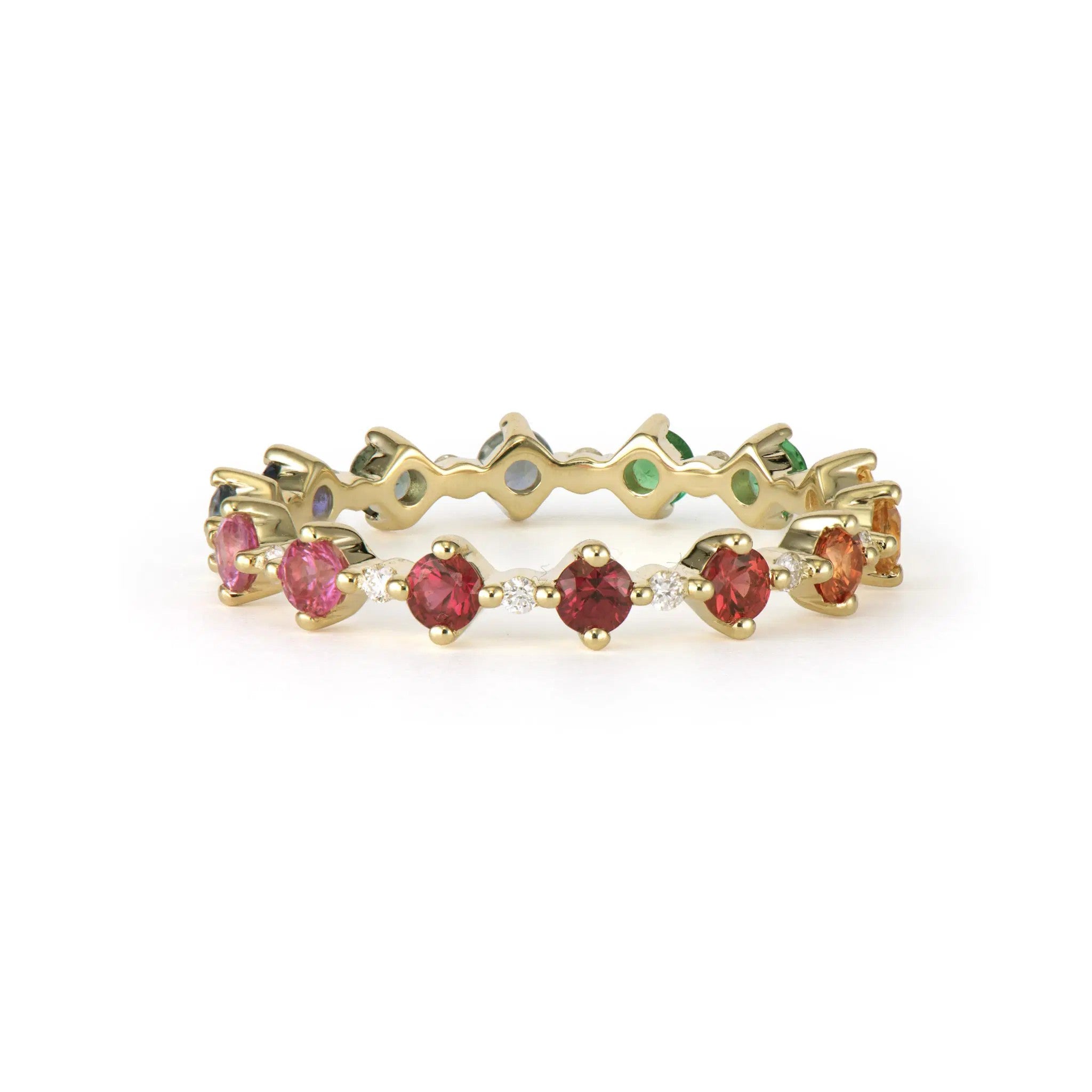 Love Always Rainbow Sapphire & Diamond Band