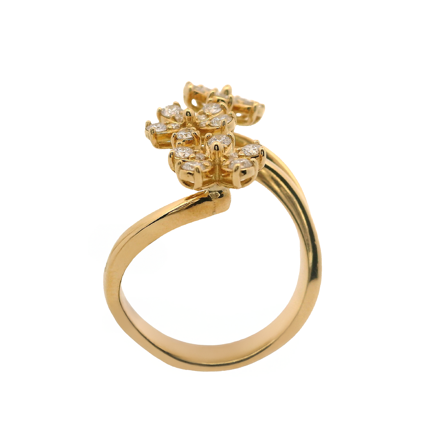 Triple Flower Diamond Ring