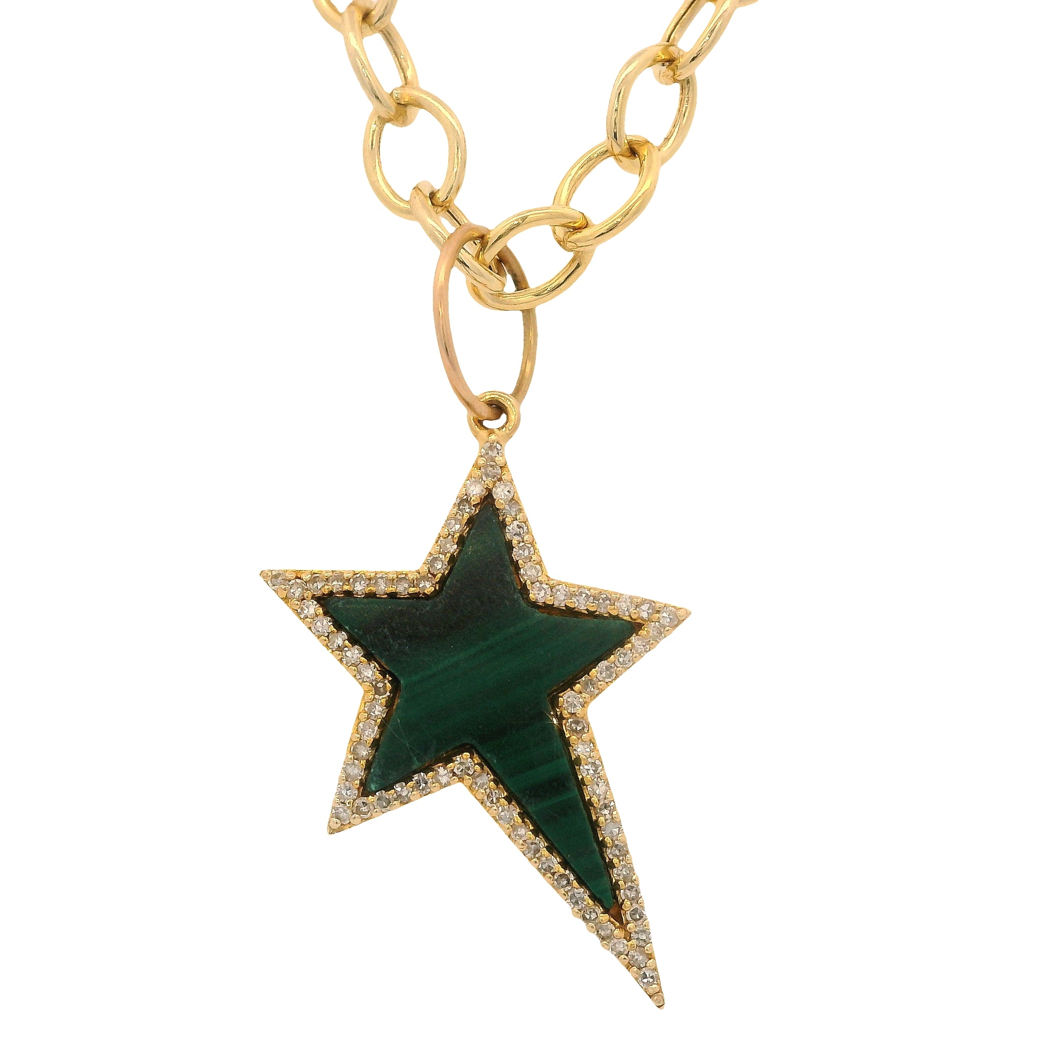 Malachite Star Pendant with Pavé Diamonds