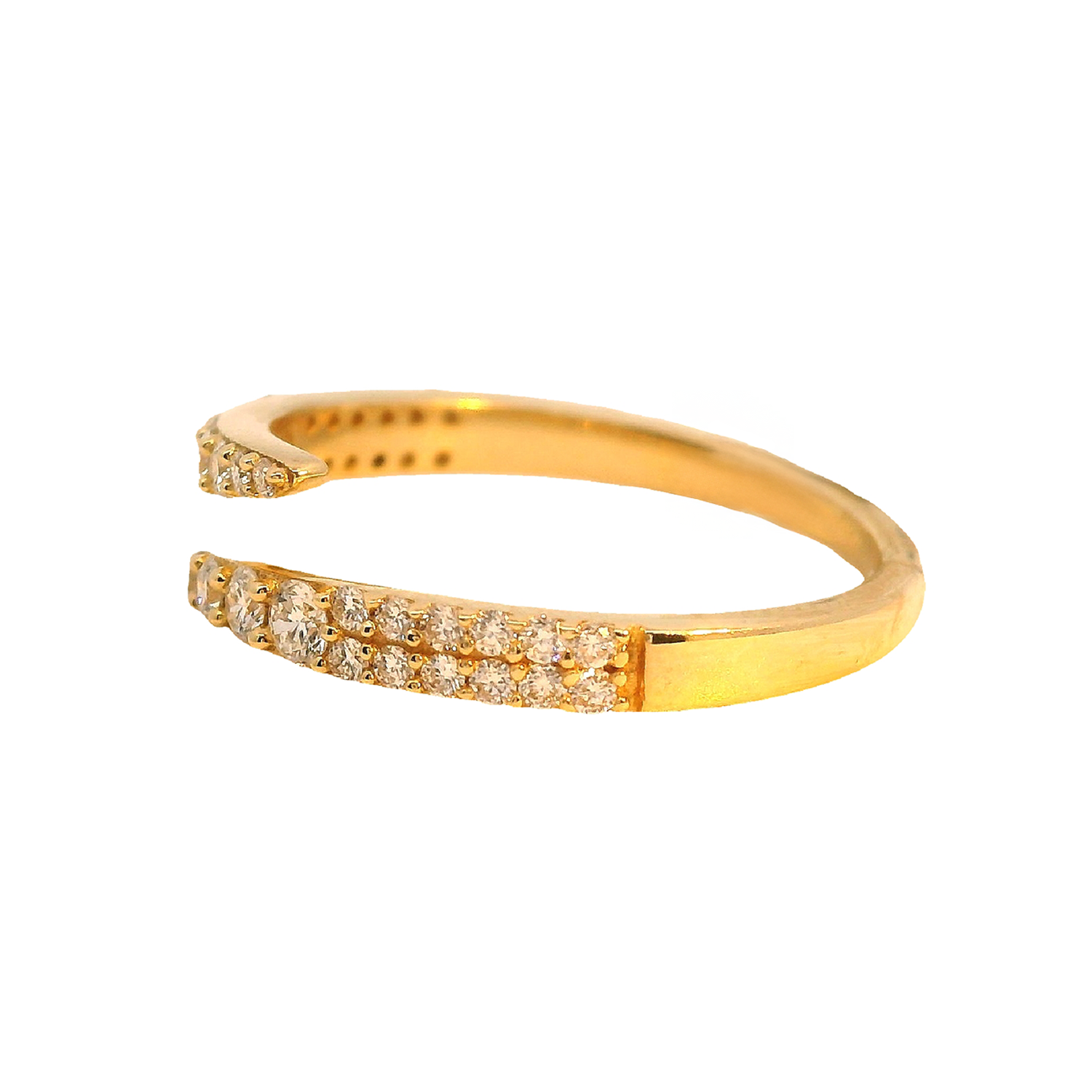Graduated Pavé Diamond Bypass Ring