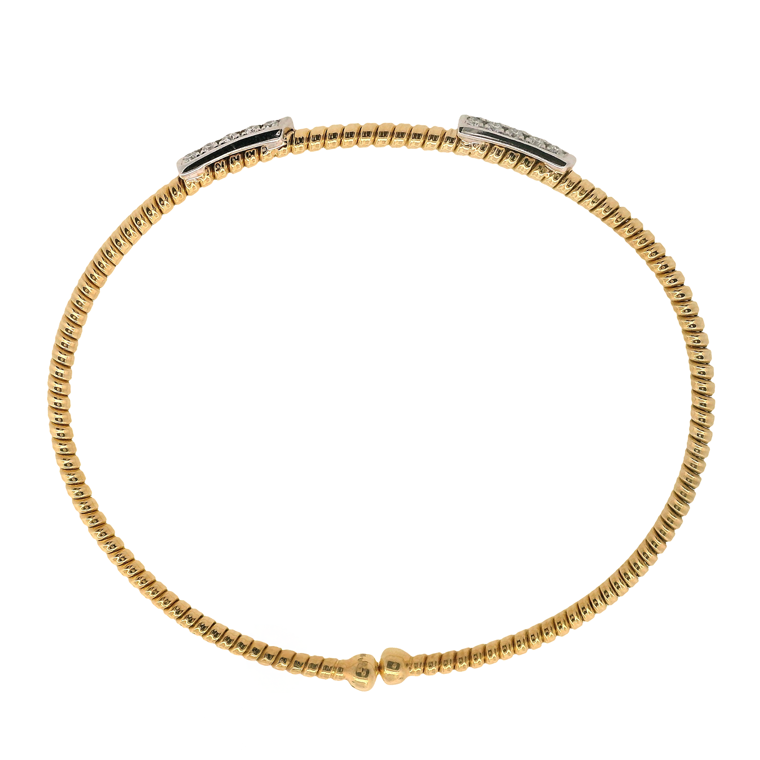 Coil Bangle with Two Double-Row Diamond Stations