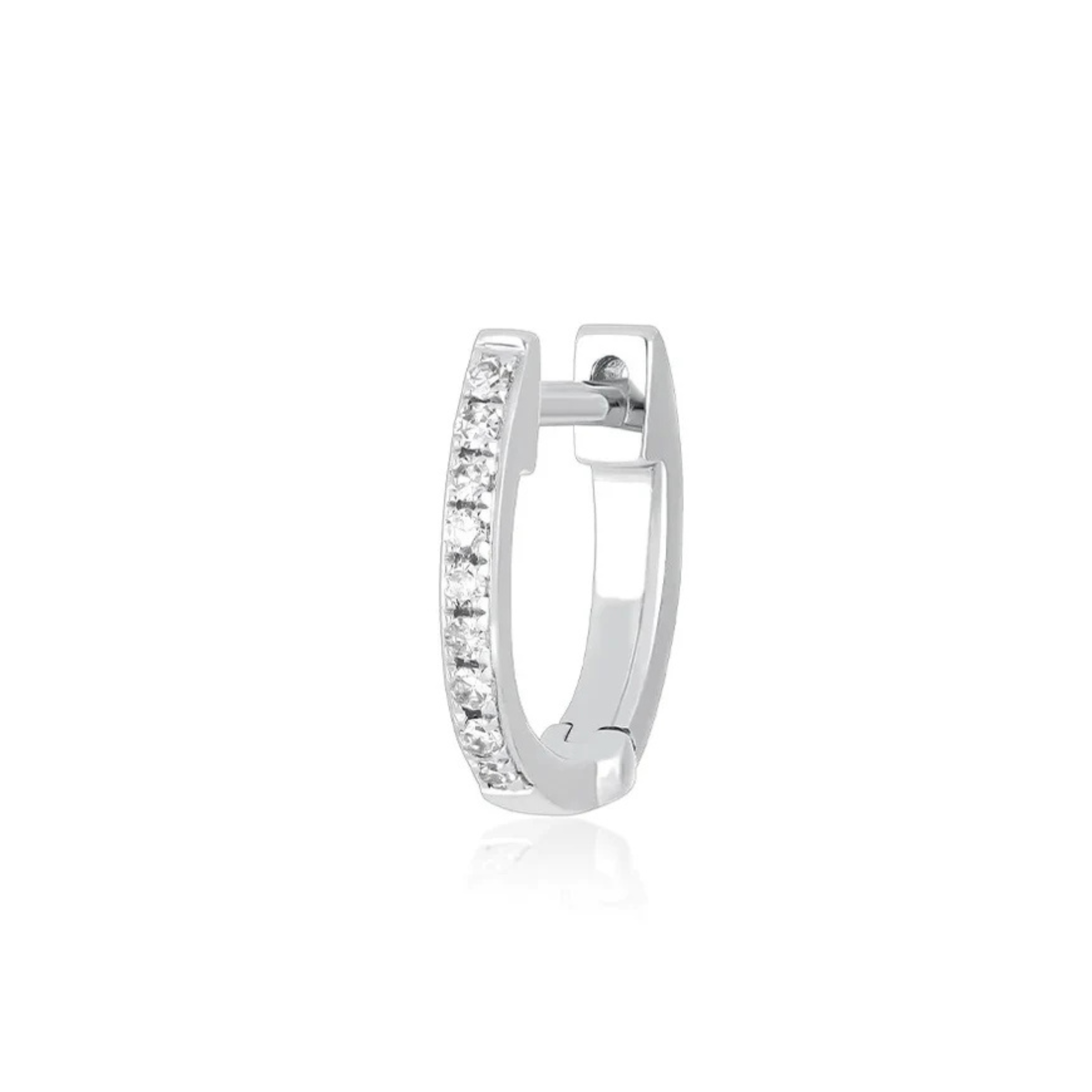 White Gold Diamond Mini Huggie Earring