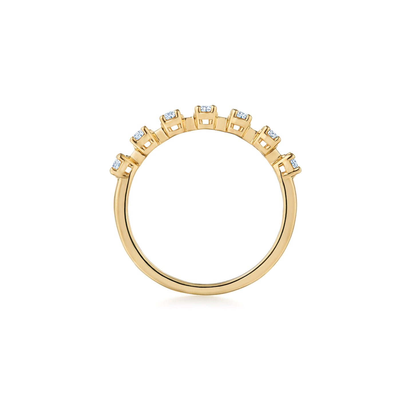 Starry Night Half Circle Ring with Diamonds