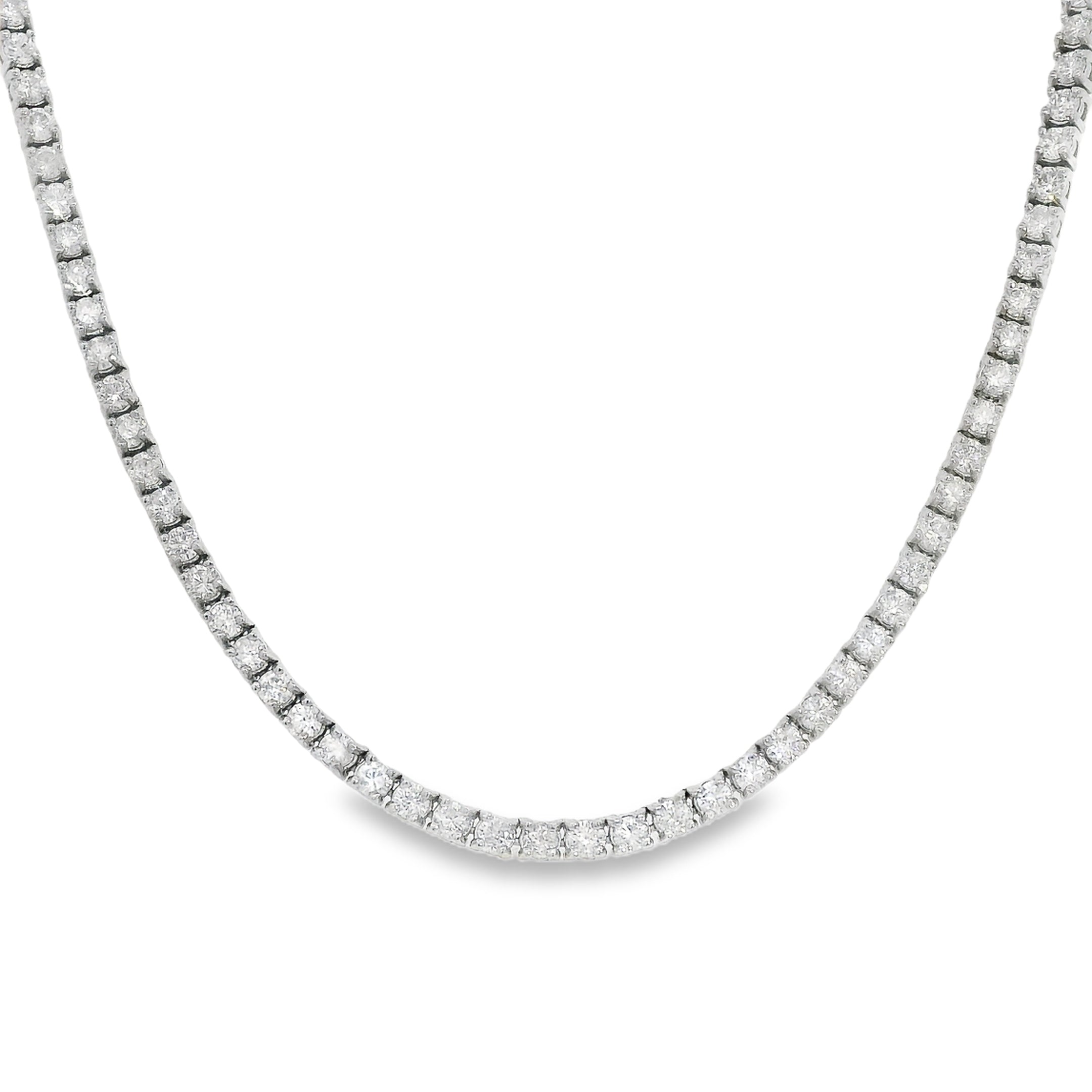 7.35ctw Four-Prong Diamond Tennis Necklace
