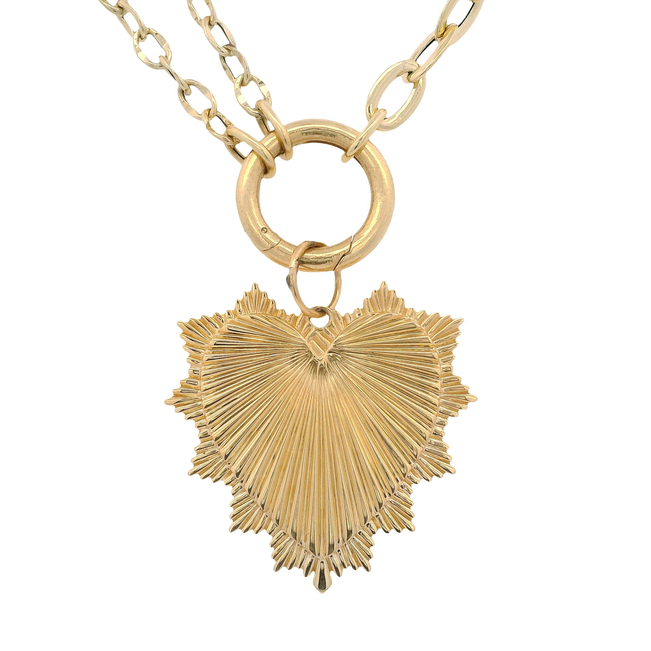 Fluted Heart Pendant