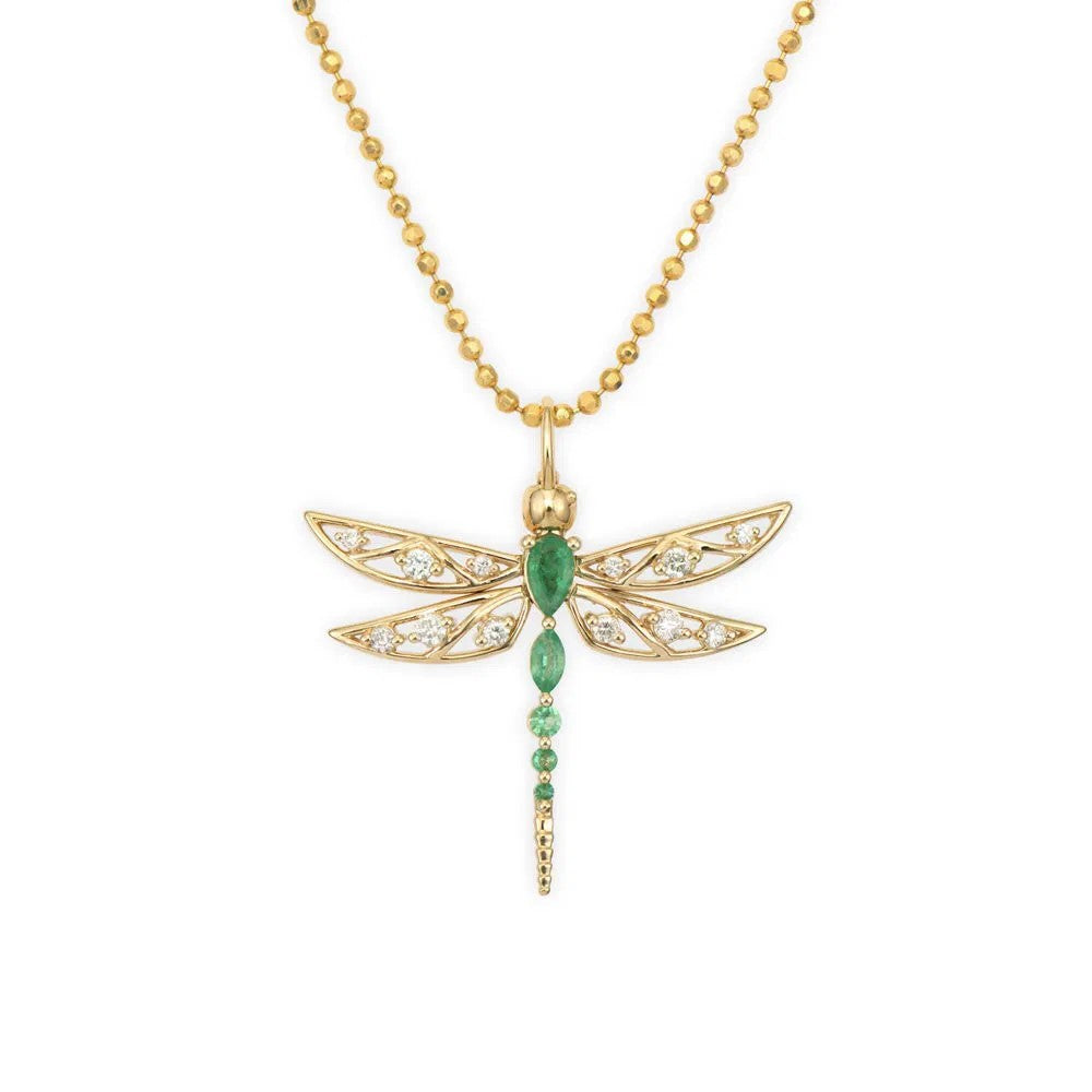 Large Dragon Fly Emerald Top Switch Charm