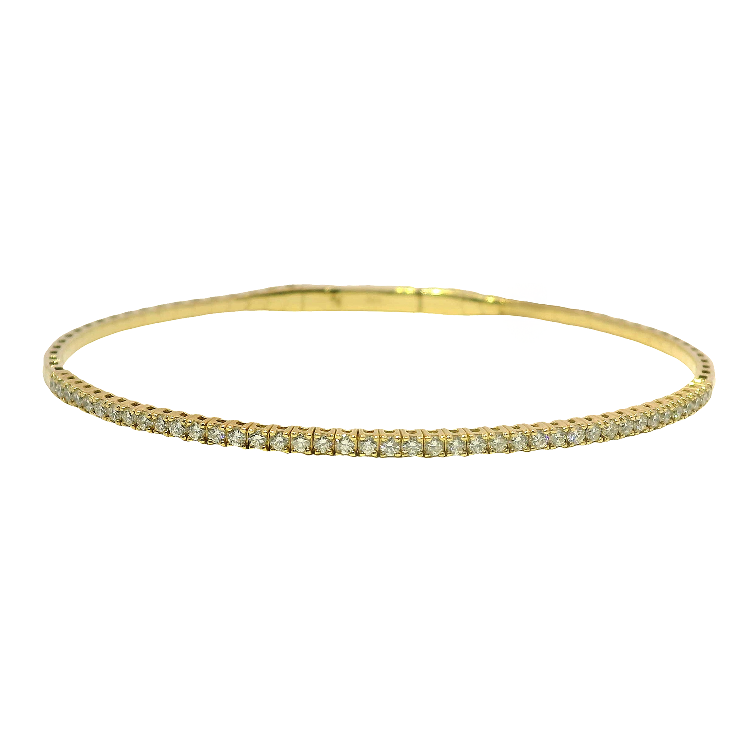 Prong Set Round Diamond Halfway Flex Bangle