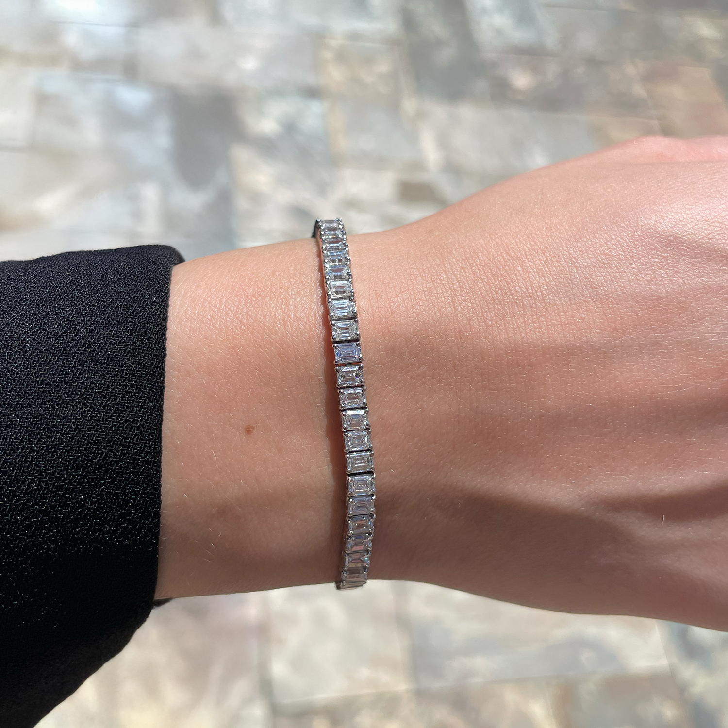 8.65ctw Emerald Cut Diamond Tennis Bracelet