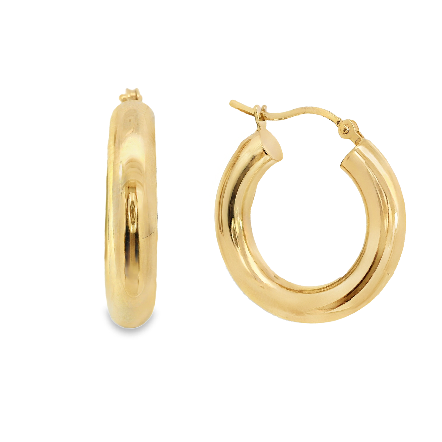 Polished 4mm Tube Hoop Earrings