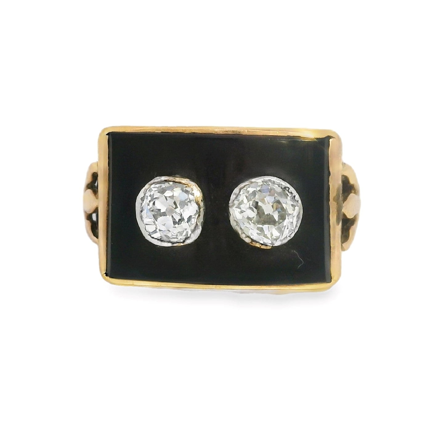 Onyx & Diamond Toi et Moi Ring