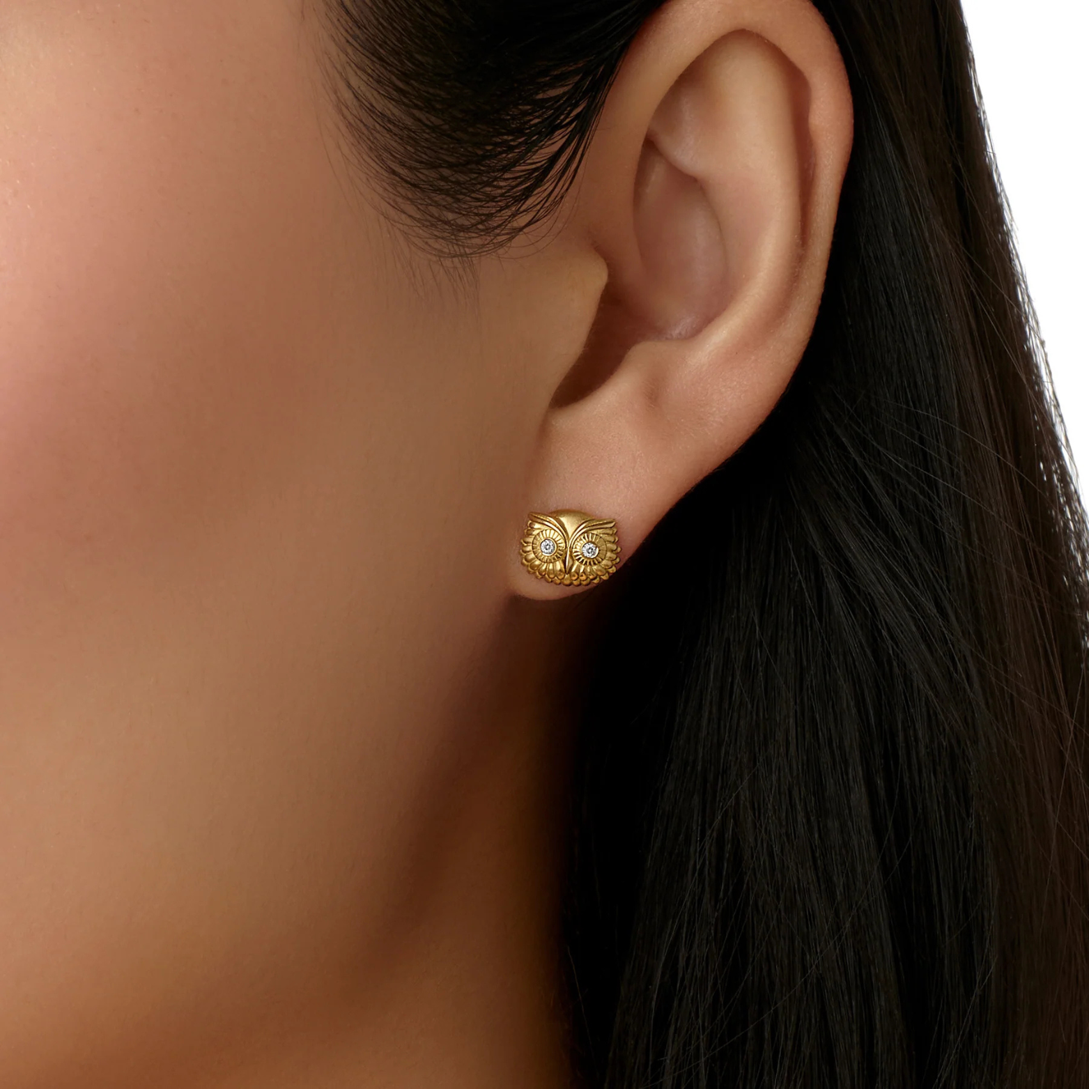 Athena Owl Post Stud Earrings