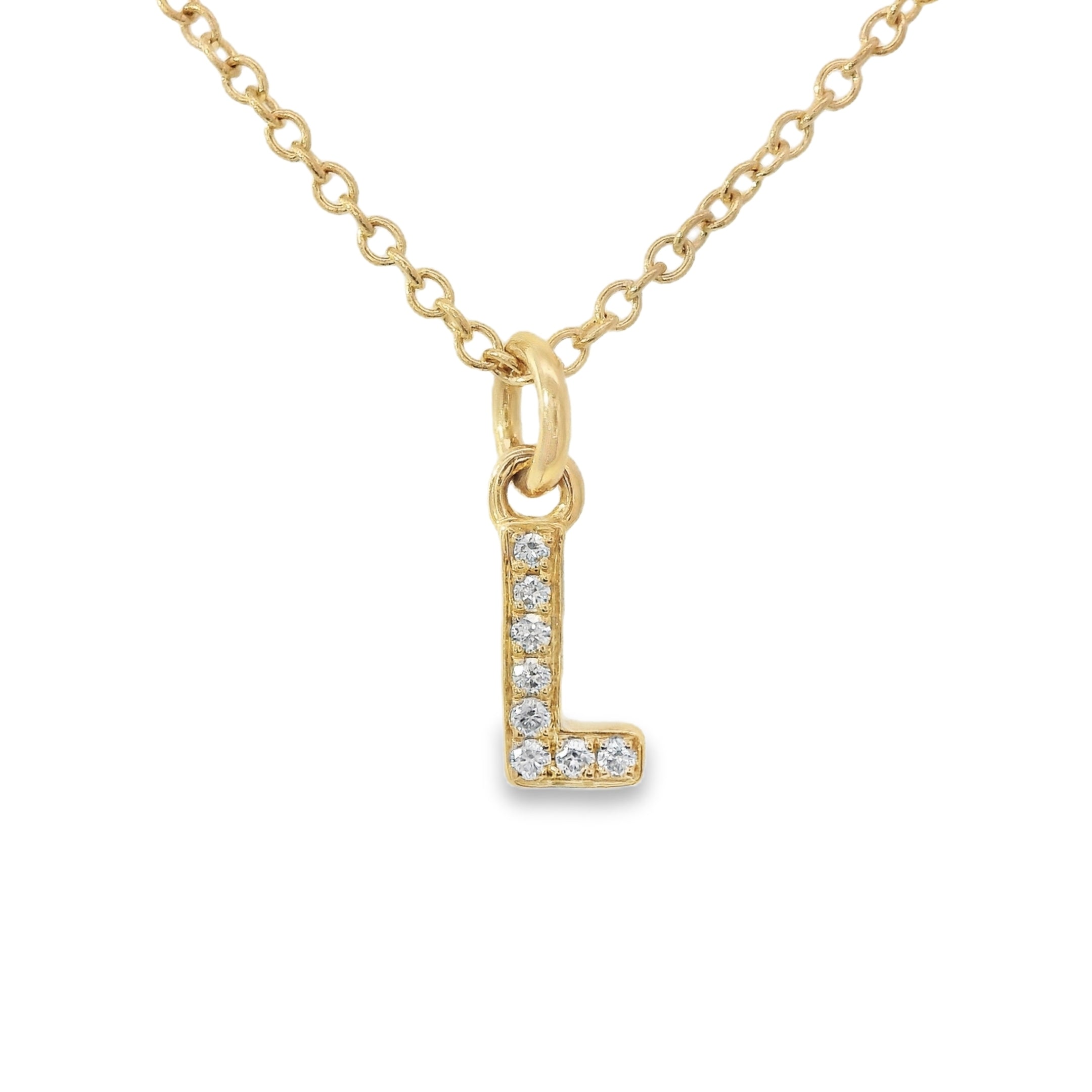 Diamond "L" Initial Necklace