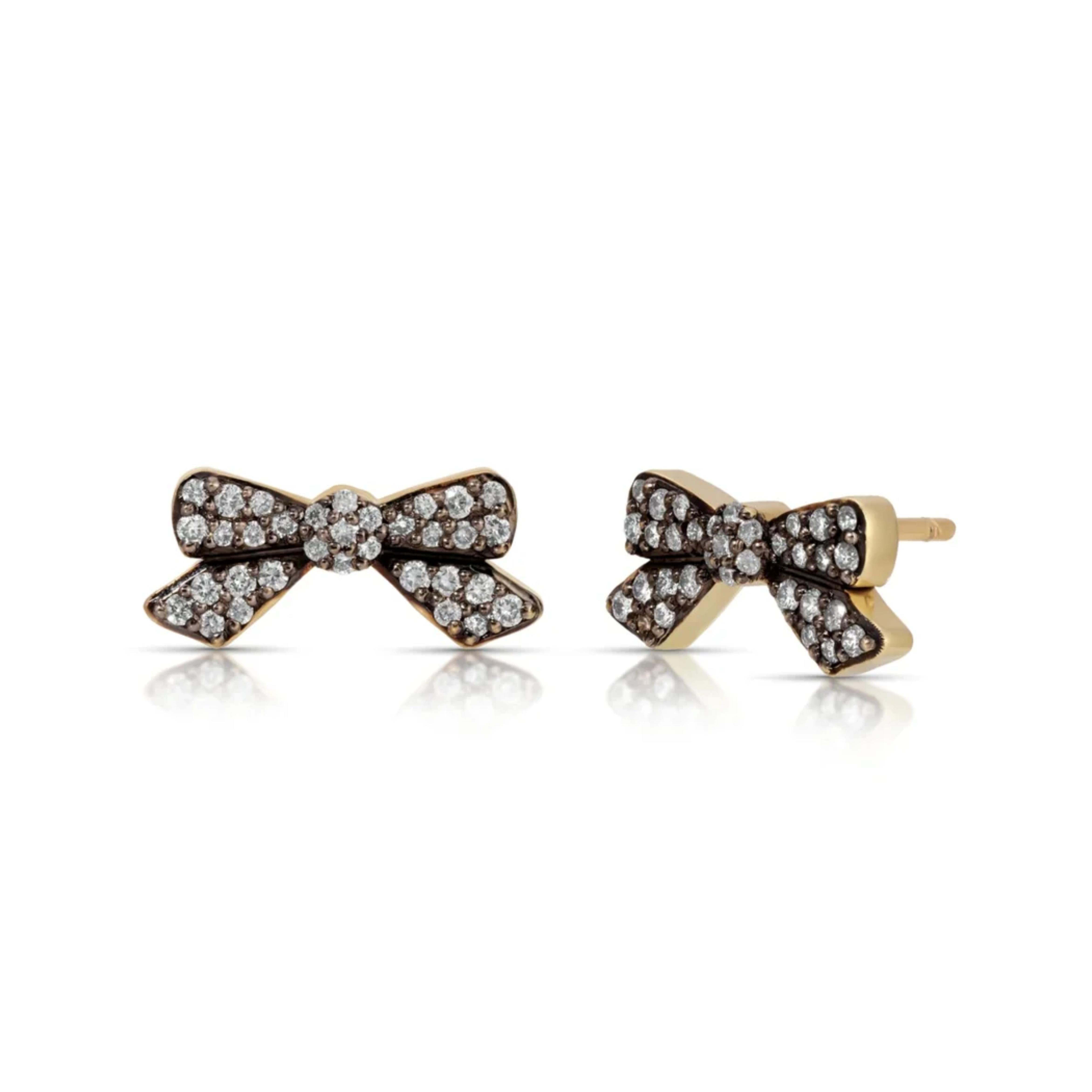 Blackened Diamond Bow Studs