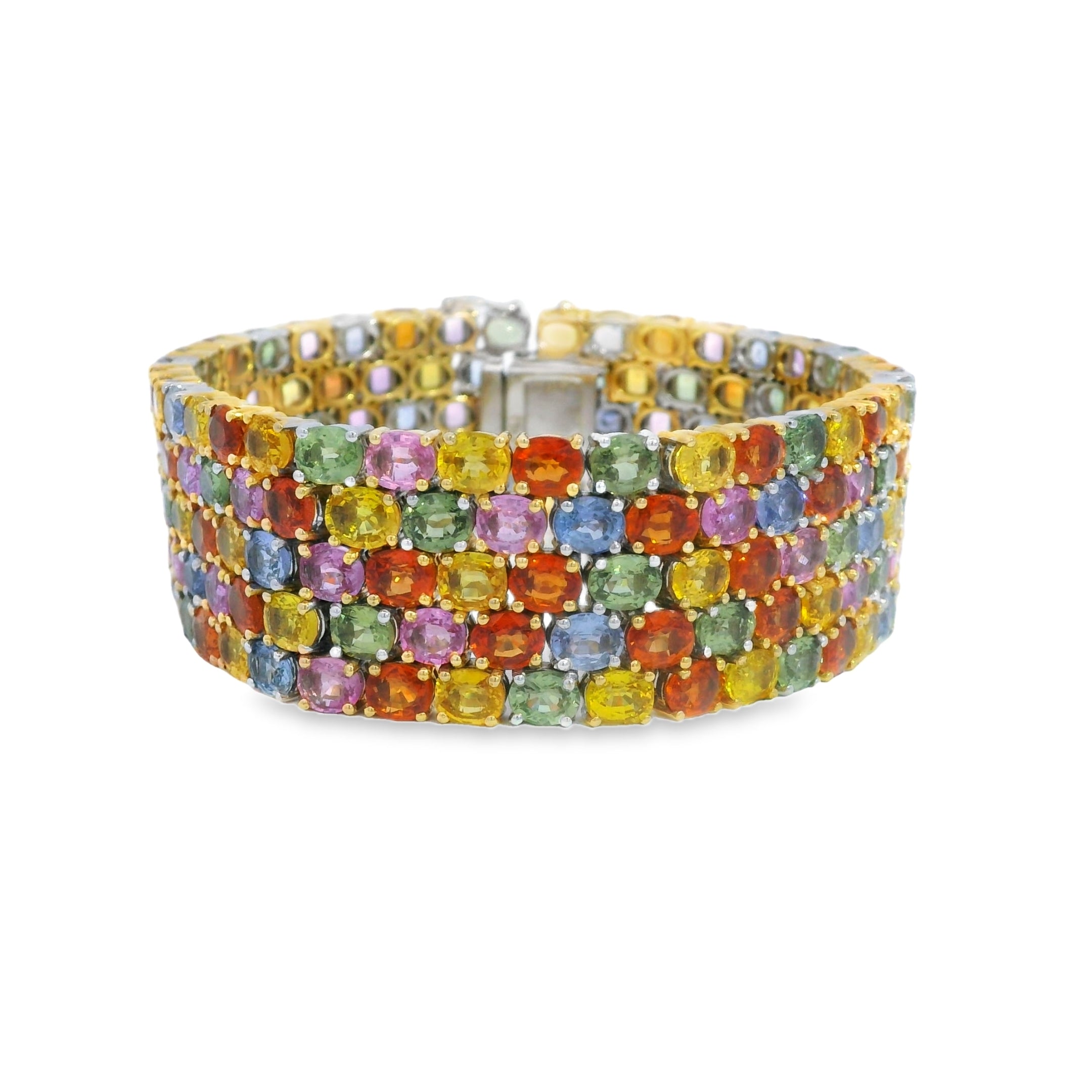 Vintage Two-Tone Gold "Tutti Frutti" Sapphire Bracelet