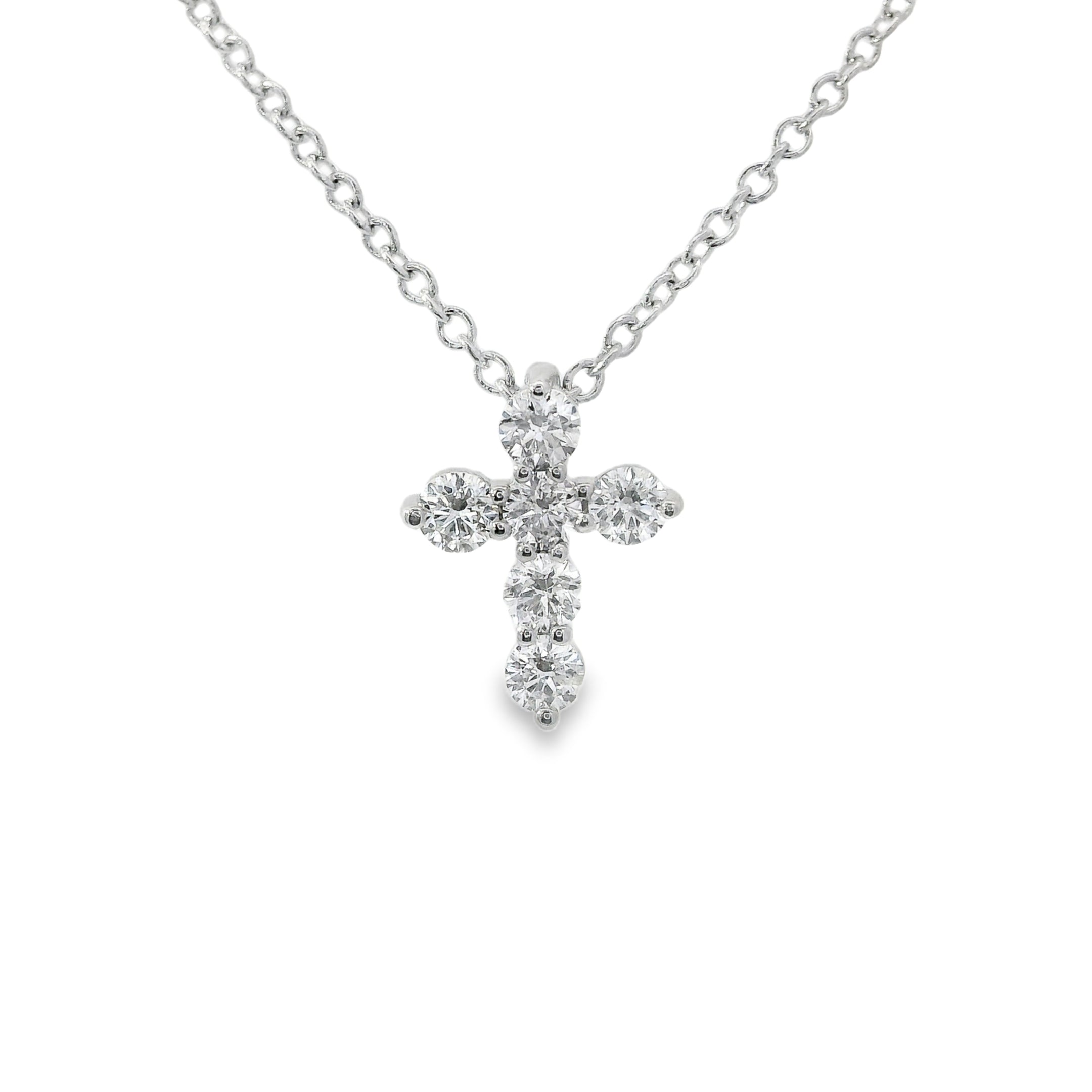 Round Diamond Cross Necklace