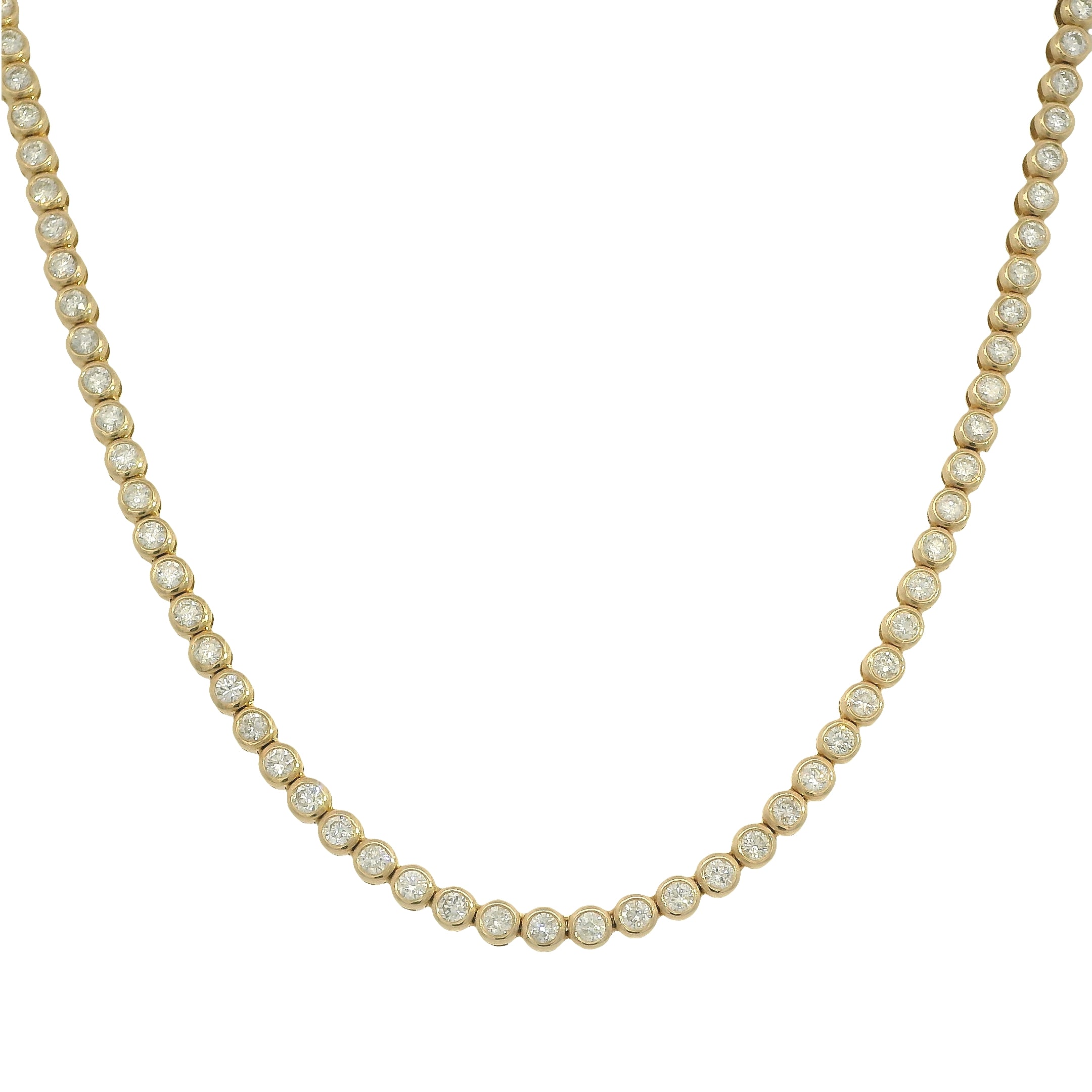 6.00ctw Bezel-Set Round Diamond Tennis Necklace