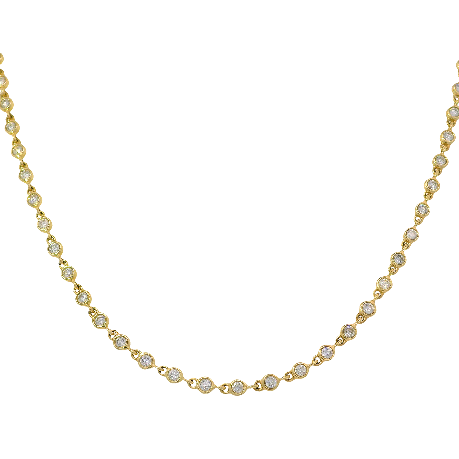 Bezeled Round Diamond Necklace