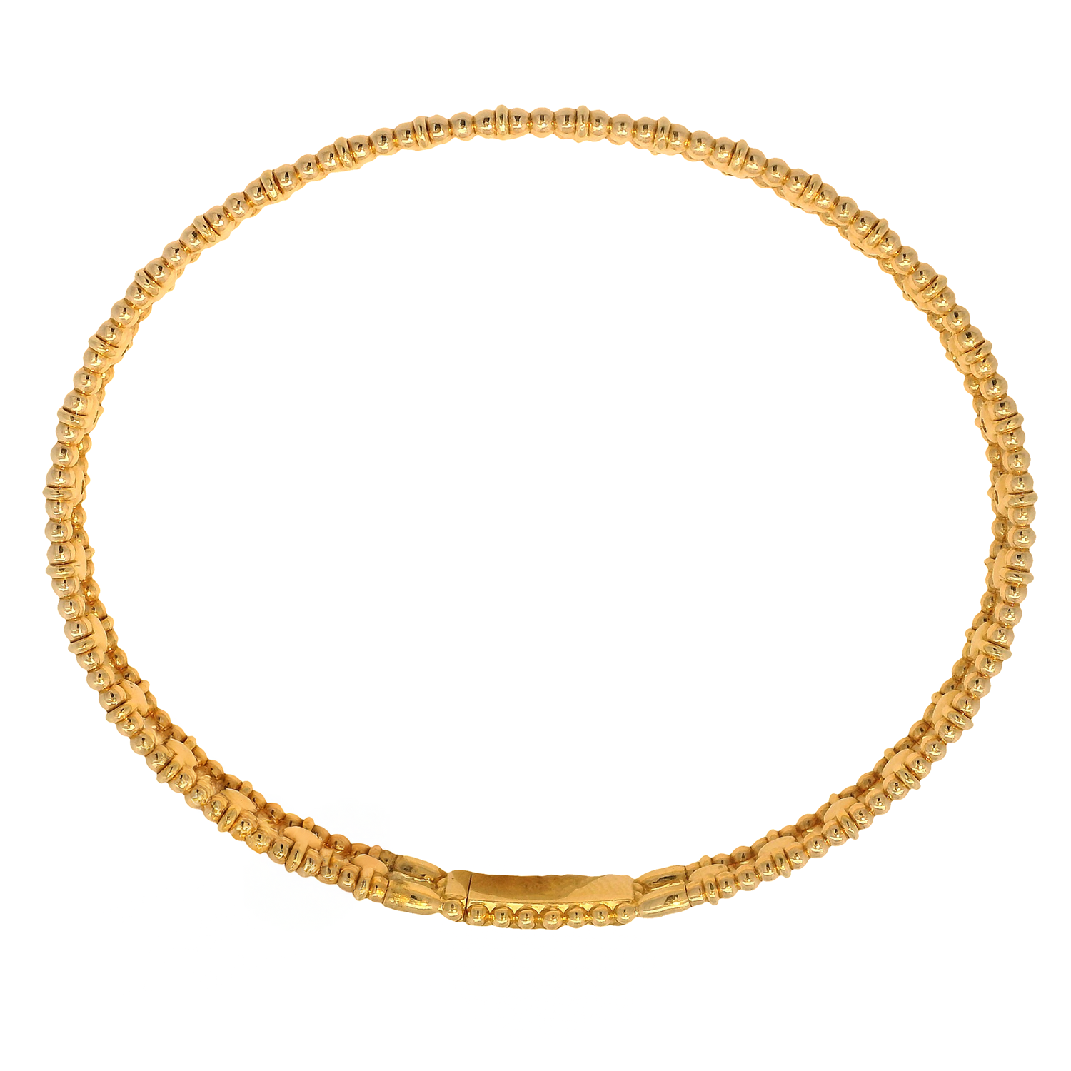 Round Diamond Station Beaded Bangle