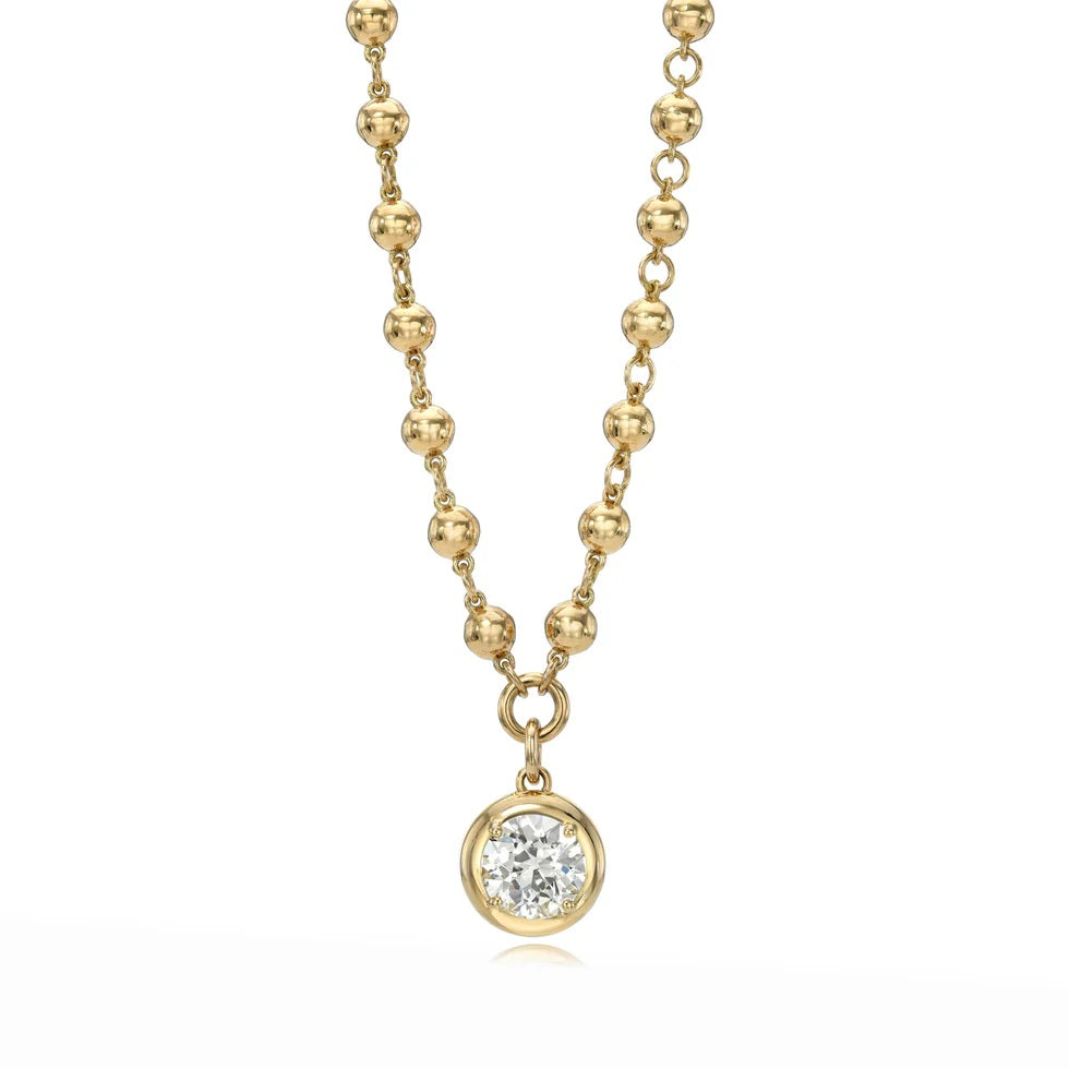 Randi Old European Cut Diamond Pendant on Mirella Chain