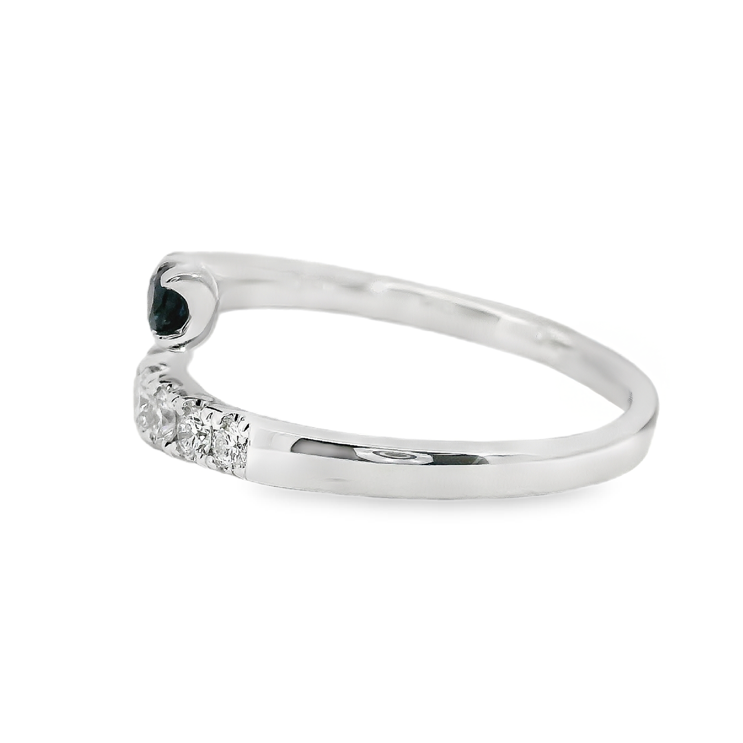 Graduated Round Sapphire and Diamond Bypass Ring