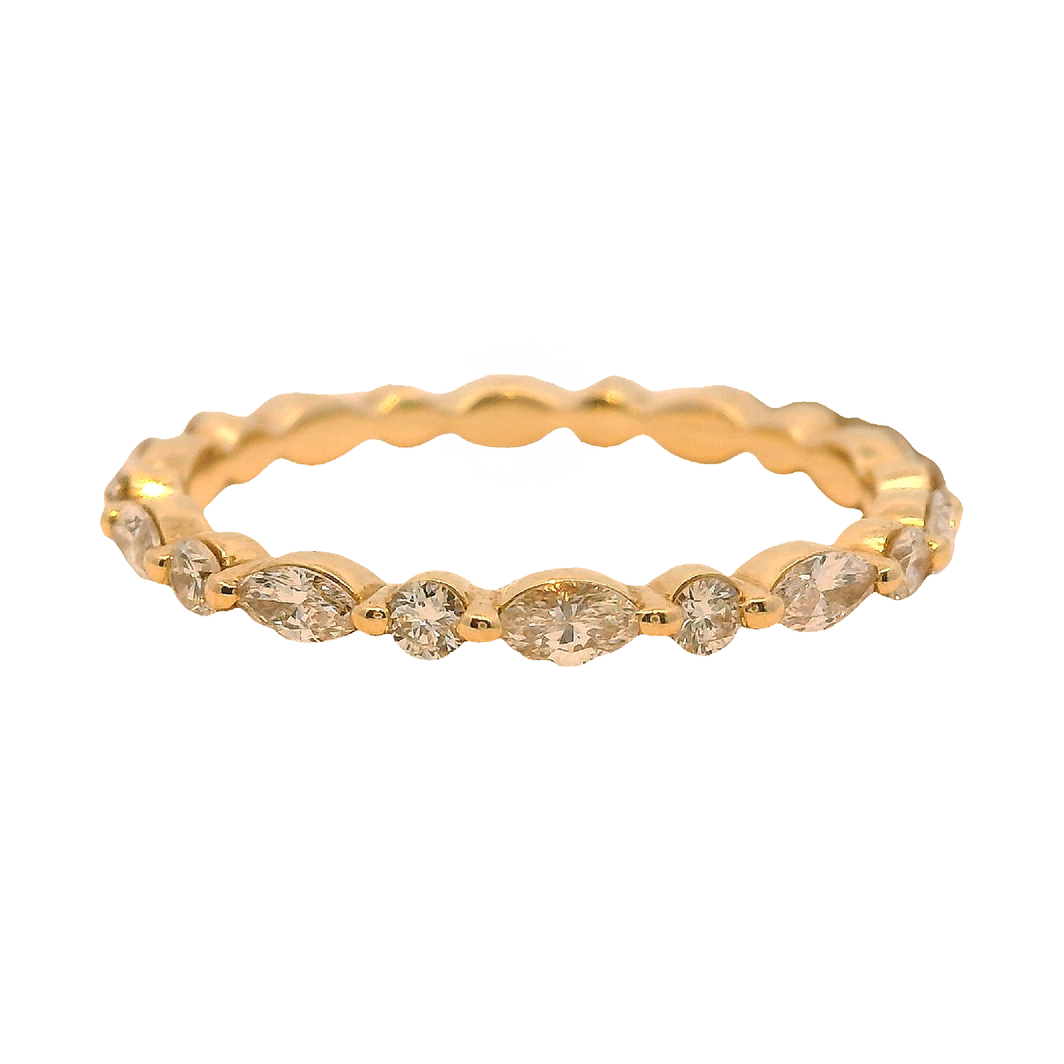 Alternating Marquise and Round Diamond Eternity Band