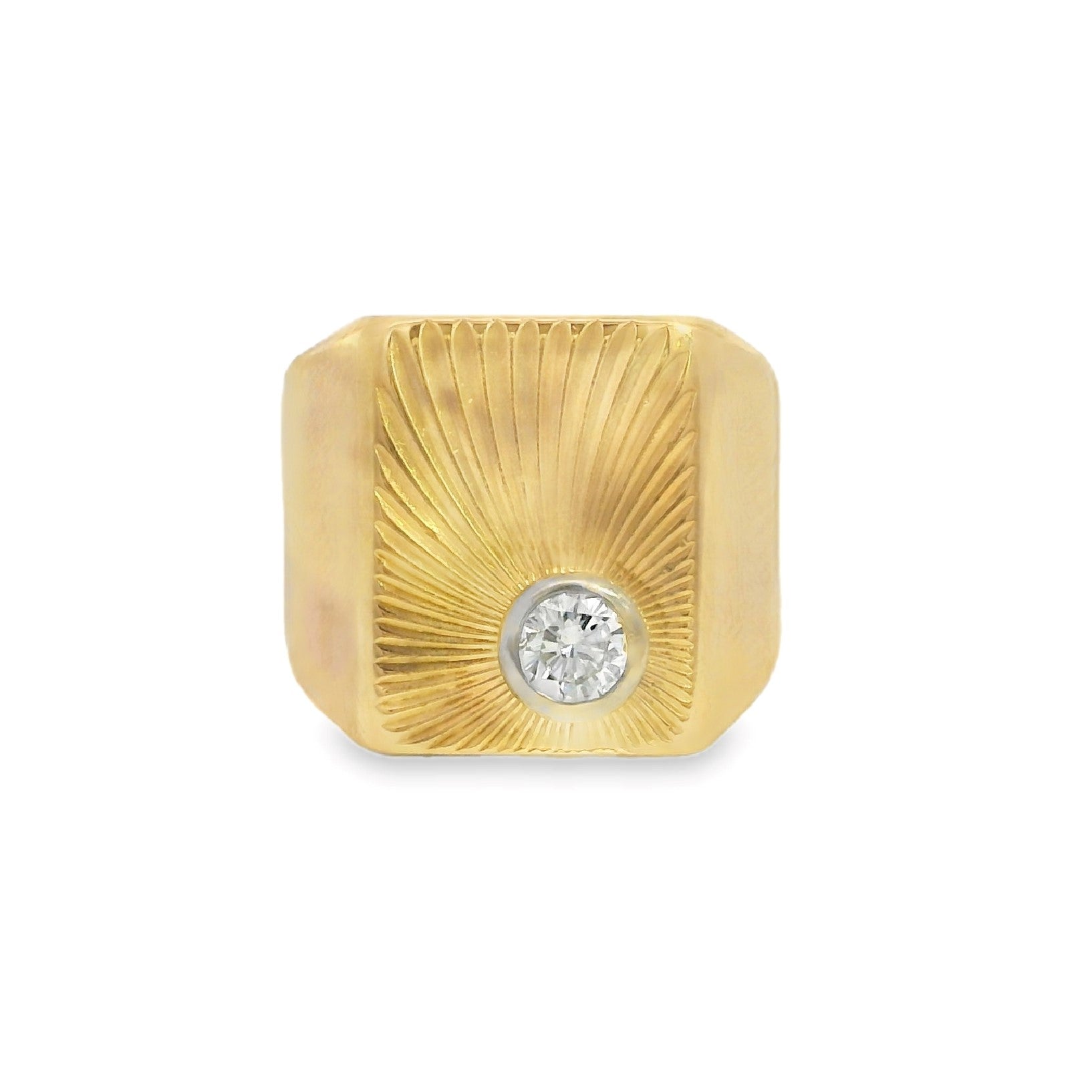 Signet Ring with Solitaire Diamond